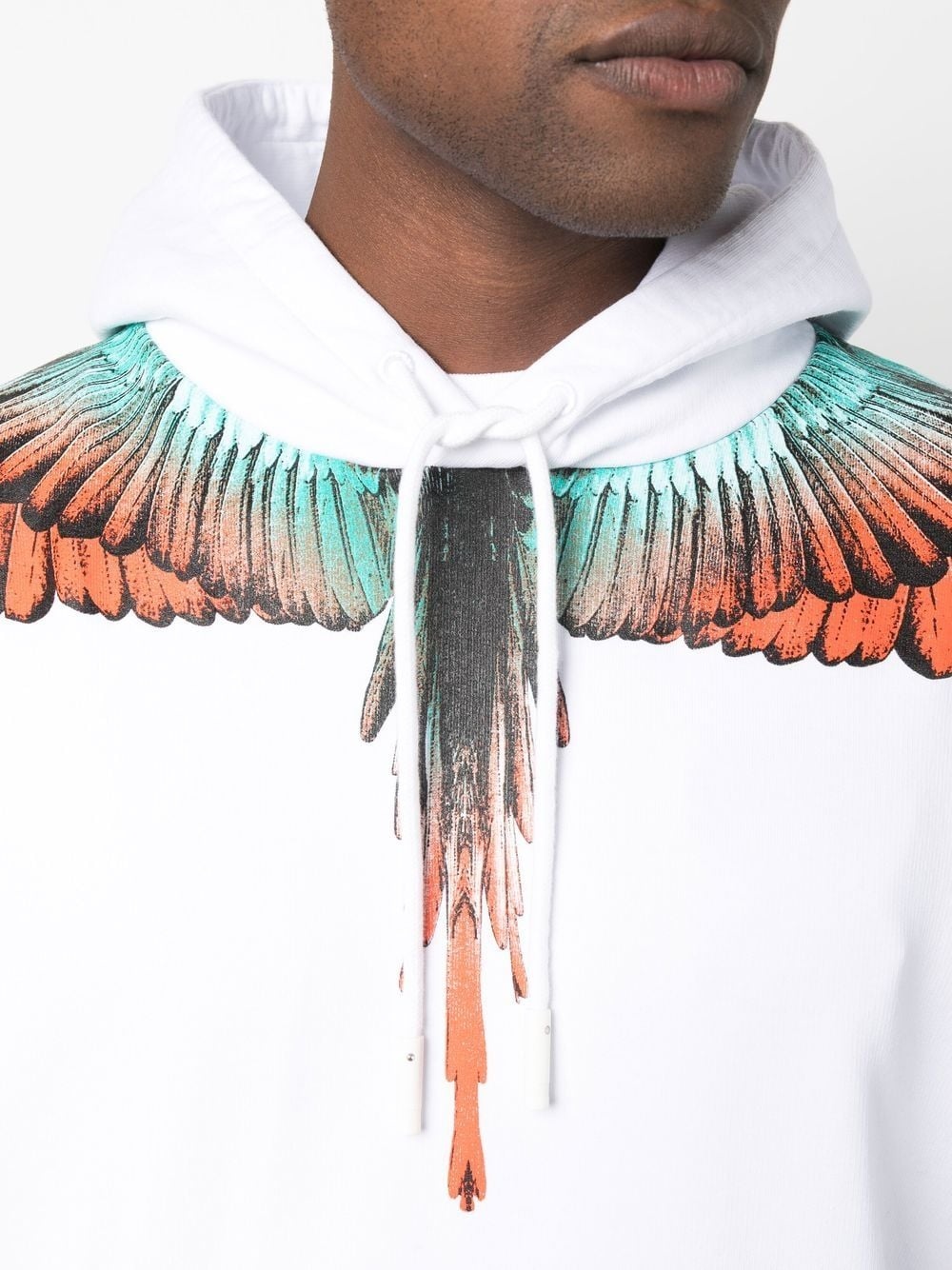 wing-print organic-cotton hoodie - 5