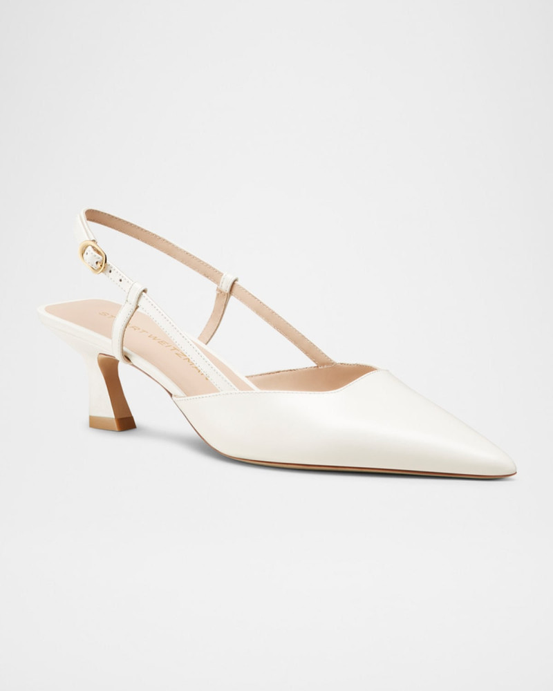 Stuart Weitzman 50mm Vinnie Leather Slingback Pumps outlook