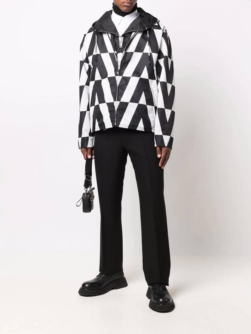 Valentino logo-print hooded jacket outlook