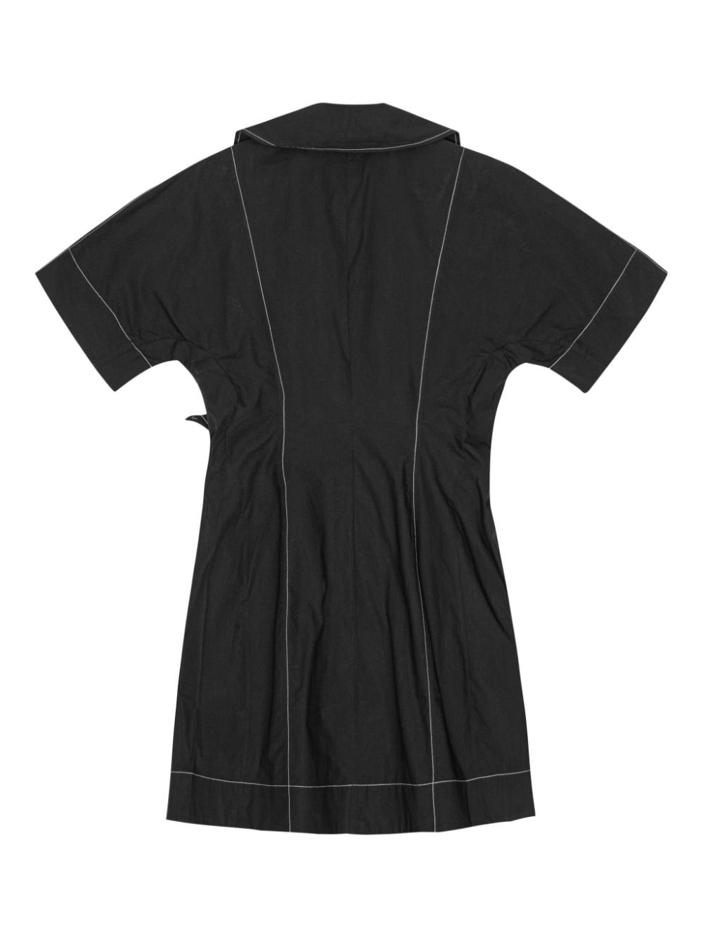 contrast-stitch mini dress - 6