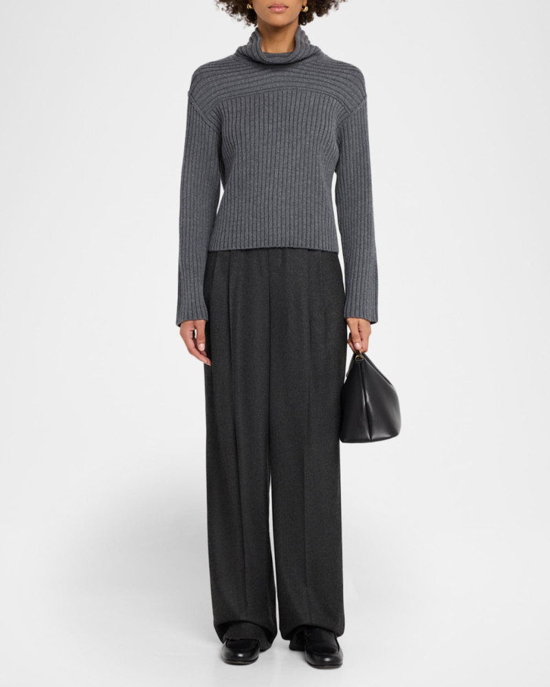 Theory Wool Knit Long-Sleeve Turtleneck Top outlook