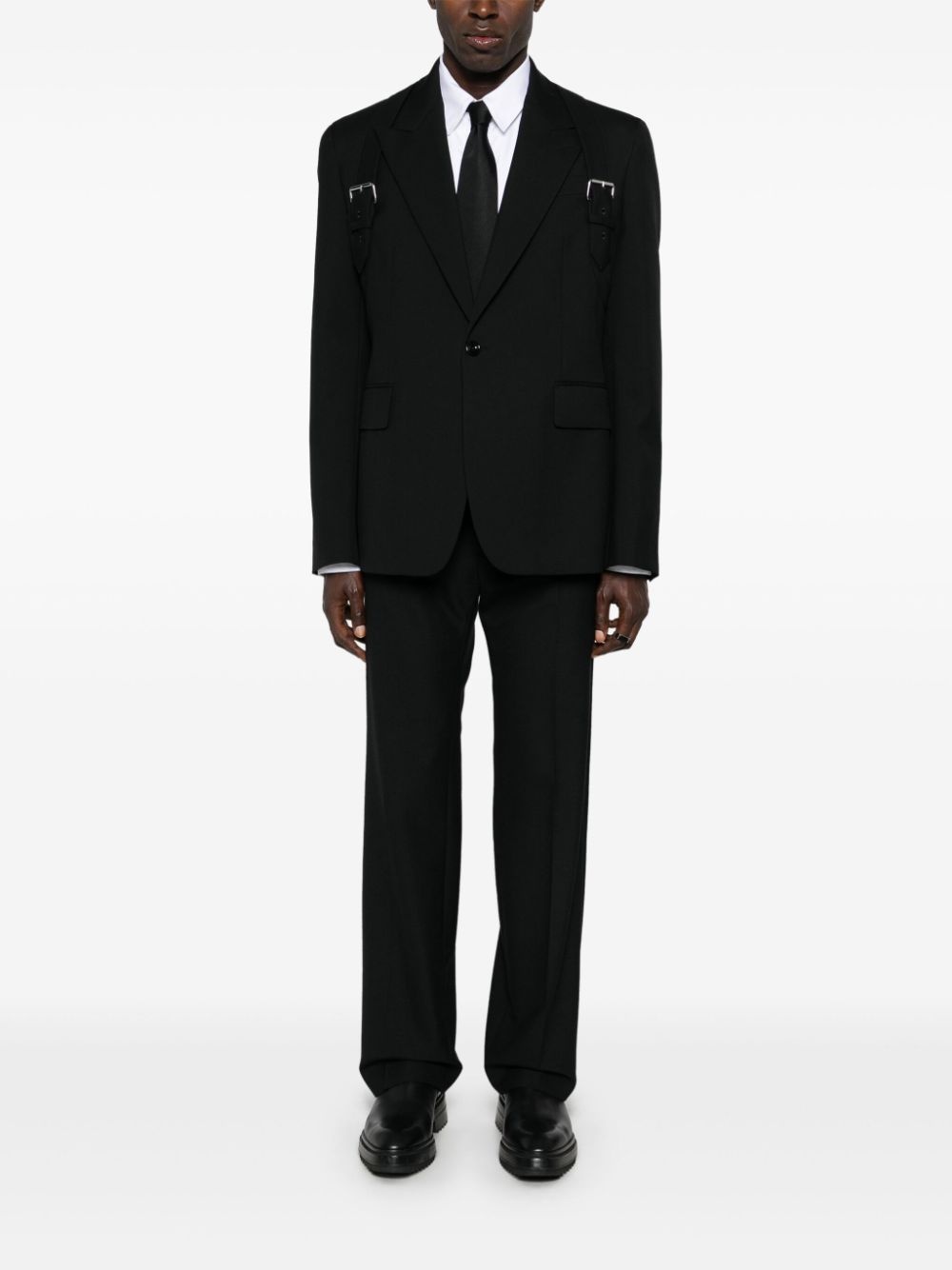 Harness single-breasted wool blazer - 2