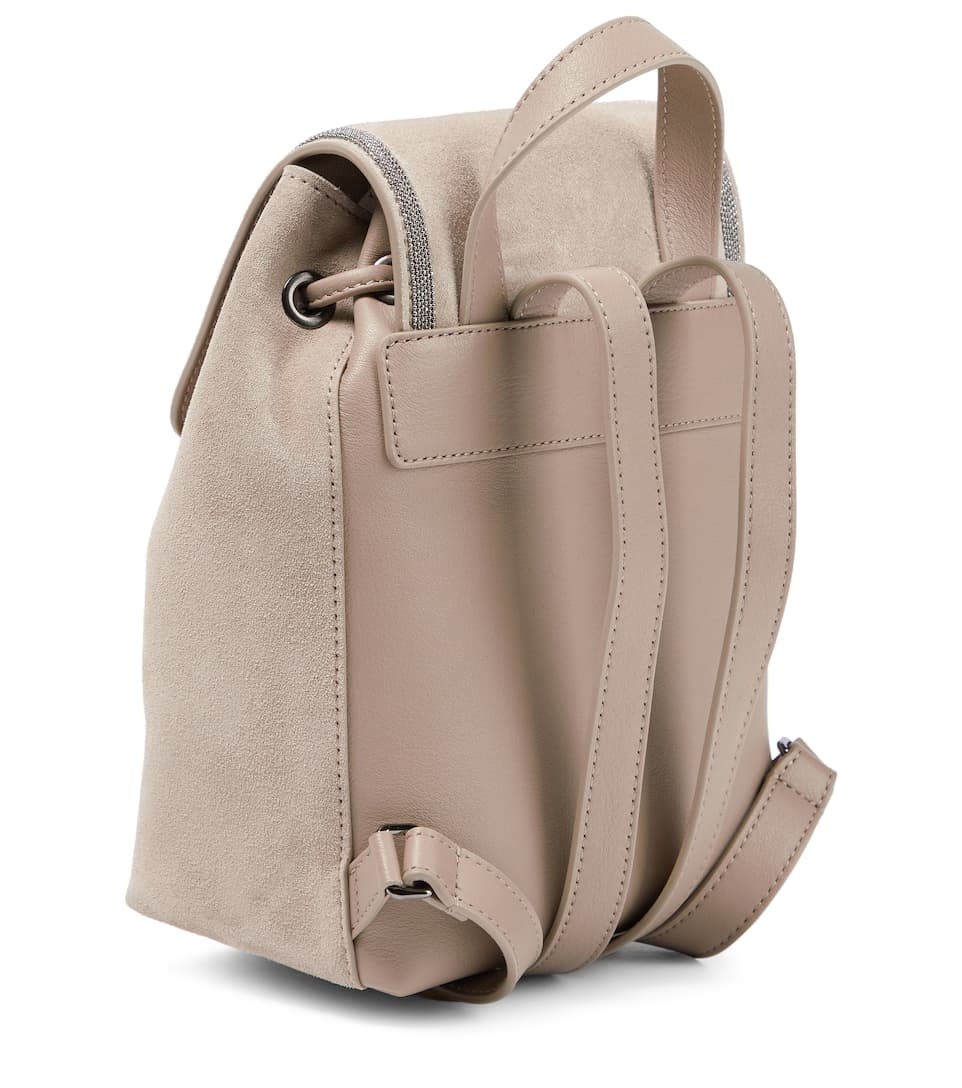 Embellished suede backpack - 4