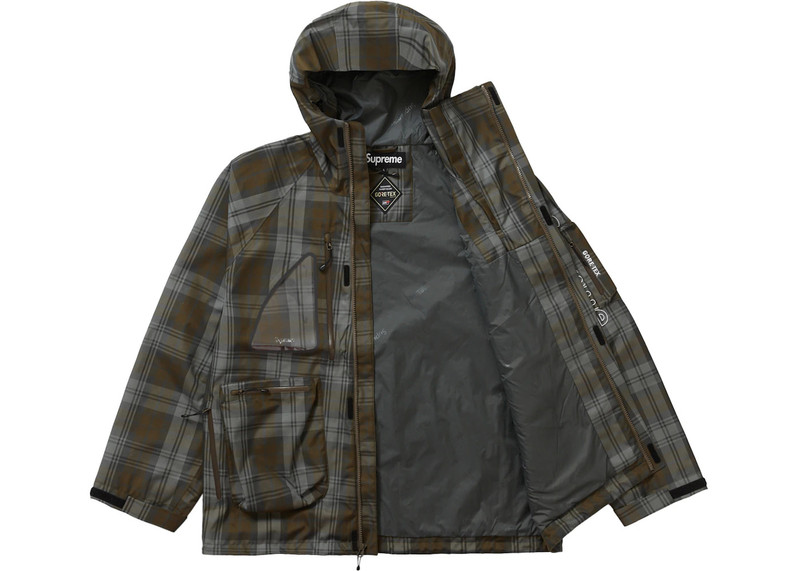 Supreme Supreme GORE-TEX Tech Shell Jacket Olive Plaid outlook