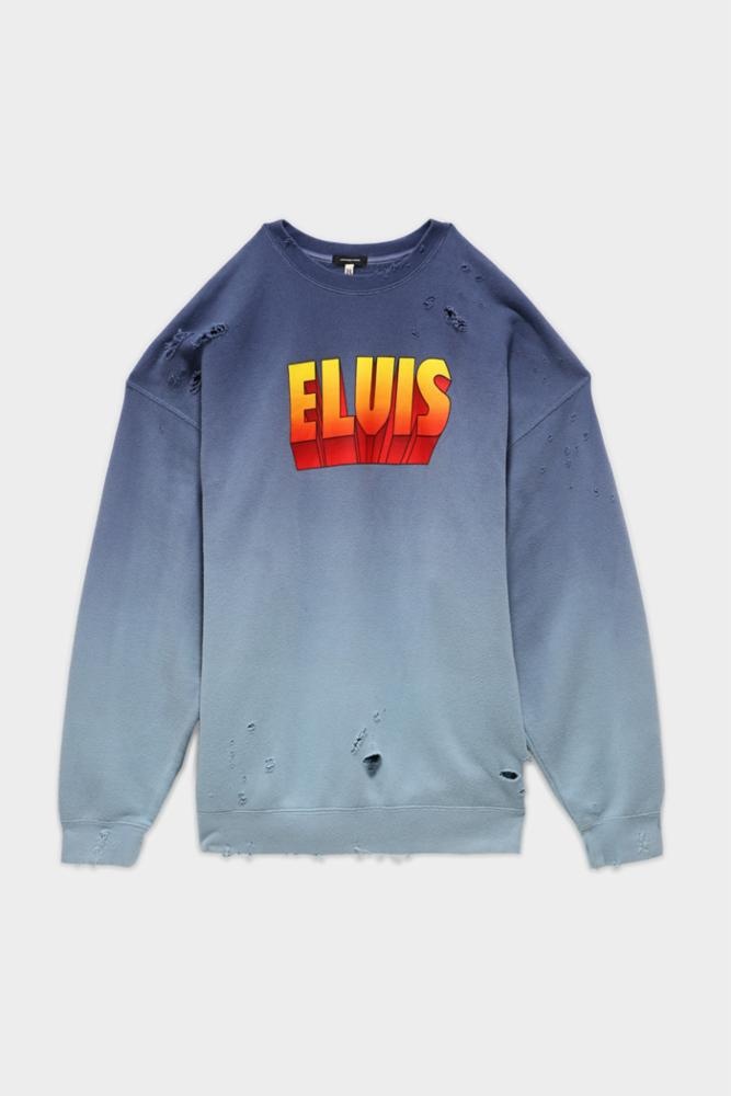 OVERSIZED ELVIS CREWNECK - FADED BLUE - 2