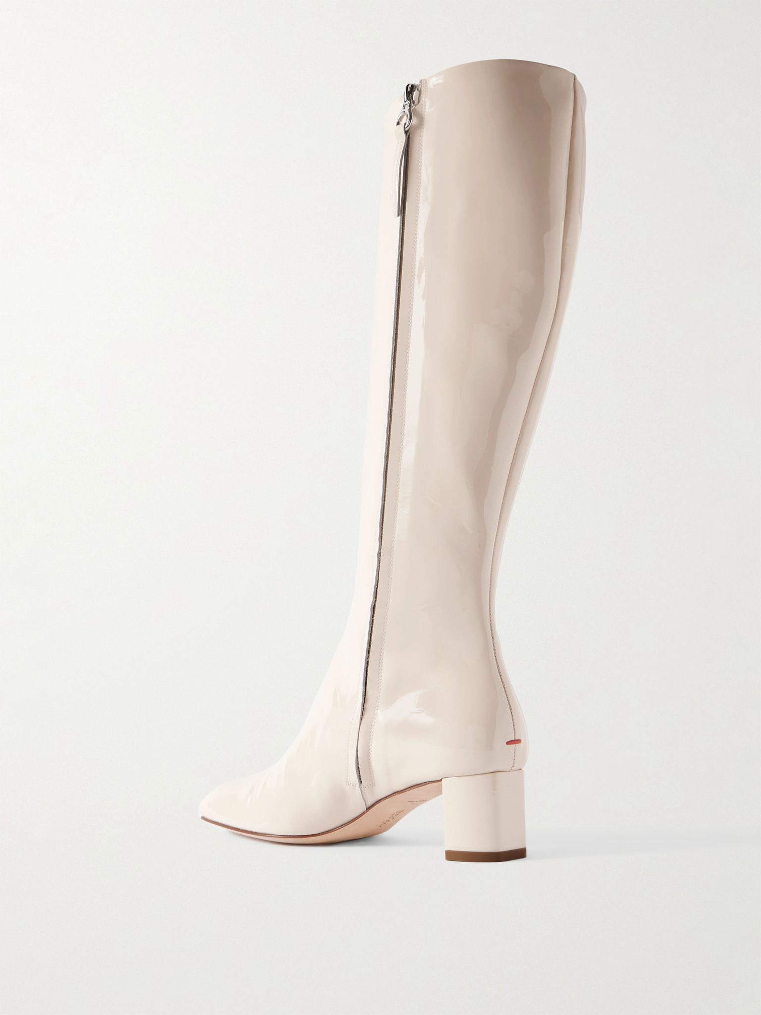 Marty patent-leather knee boots Cream - 3