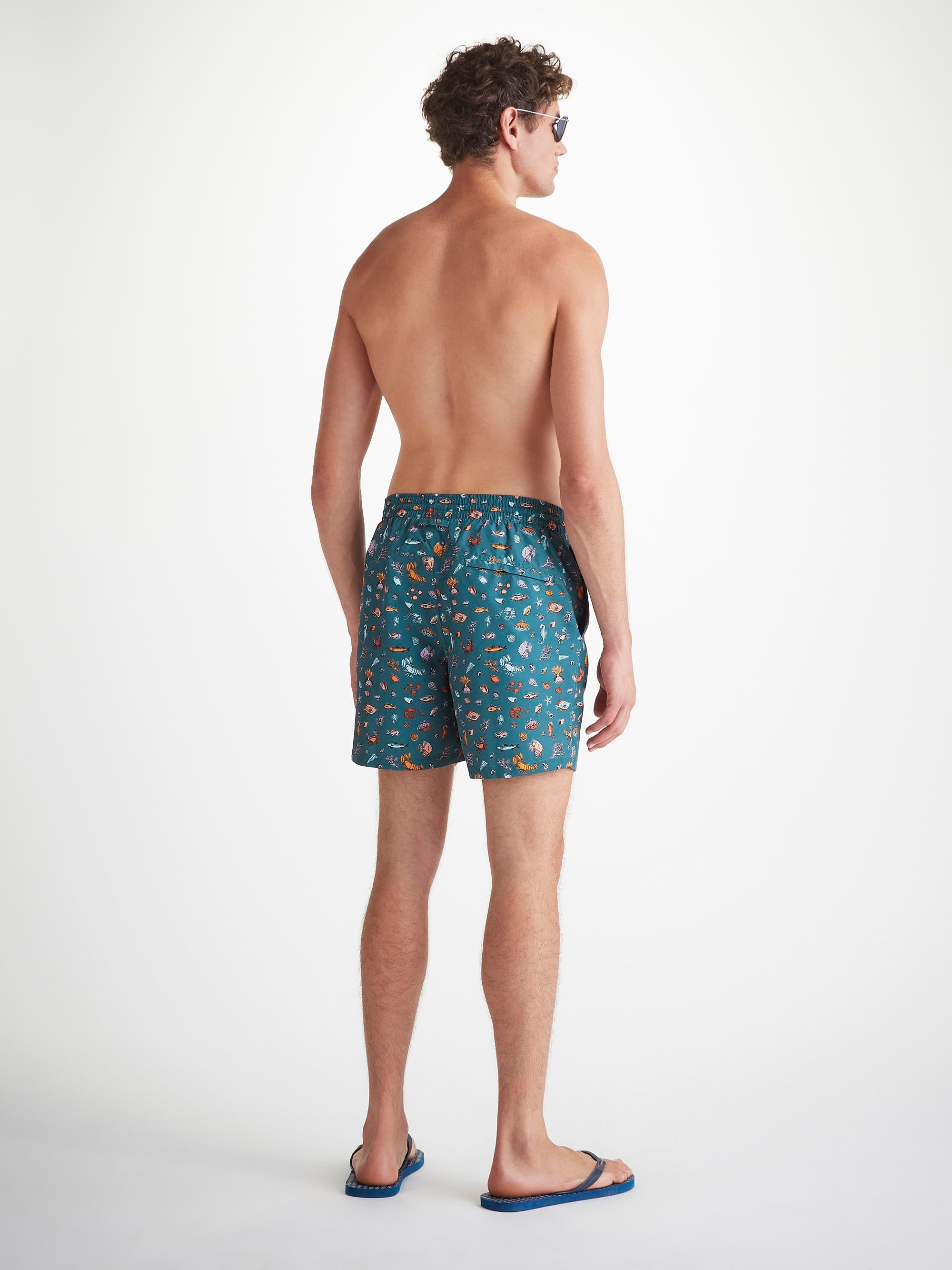 Men's Swim Shorts Blue Sea Friends Print - 4