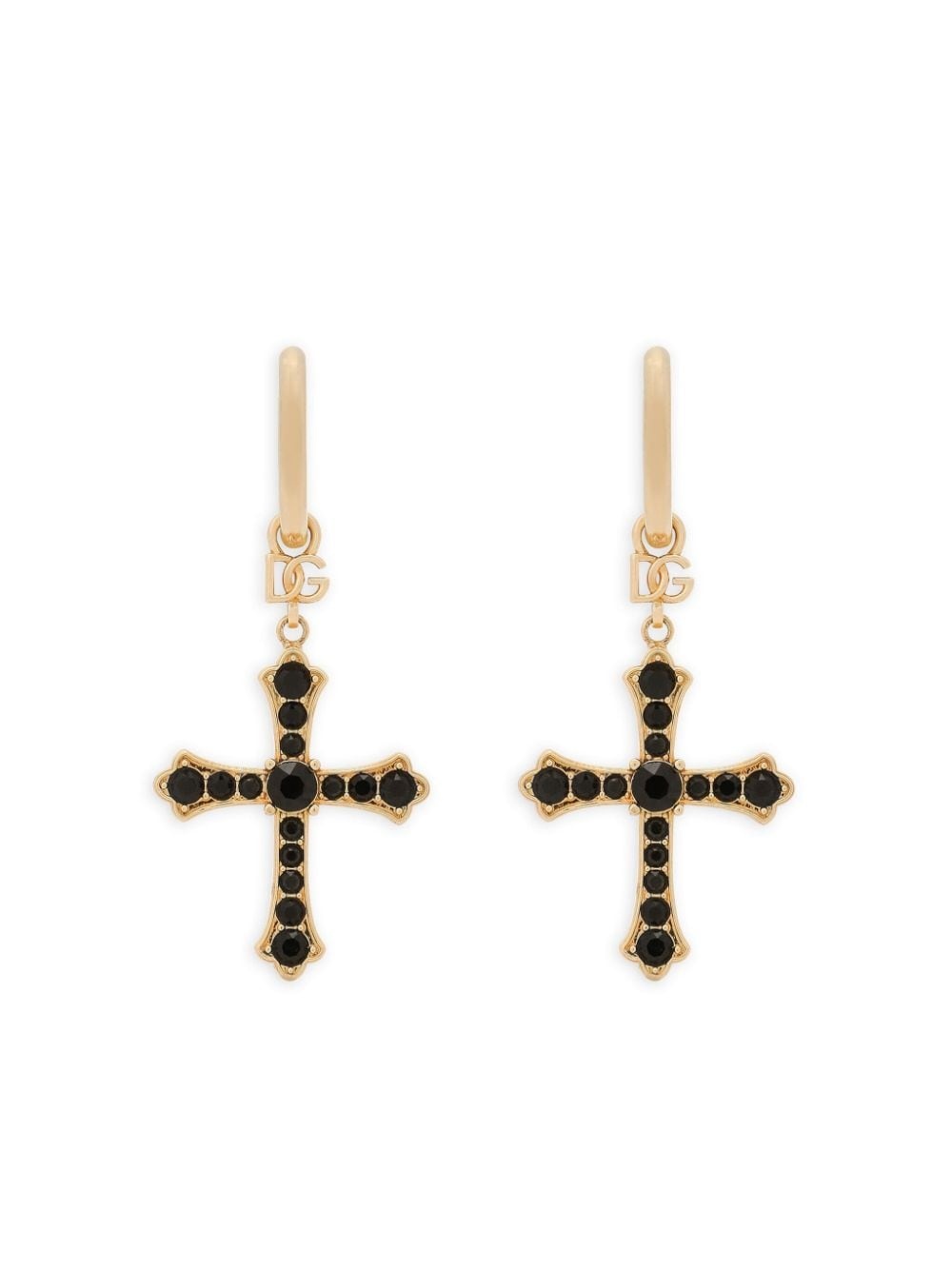 cross-pendant drop earrings - 1