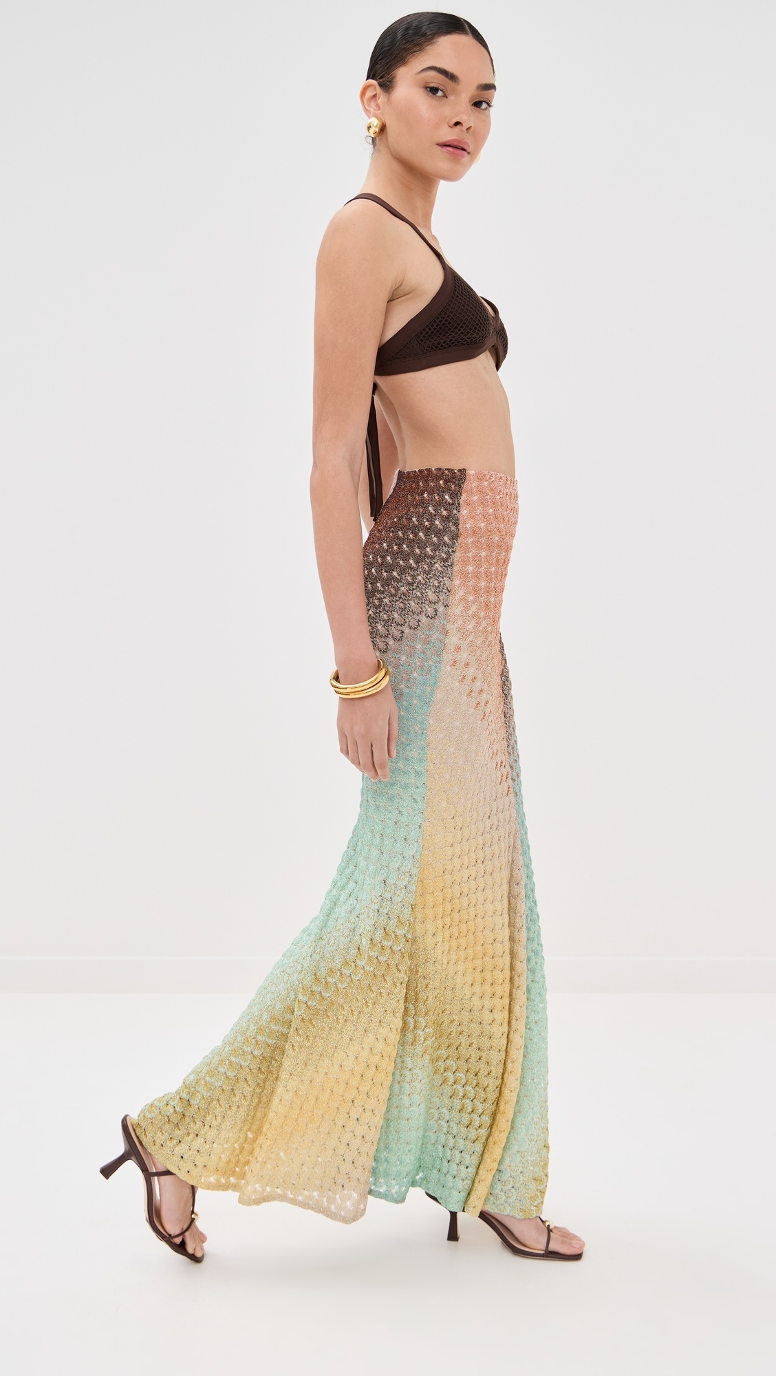 Long Metallic Skirt - 3