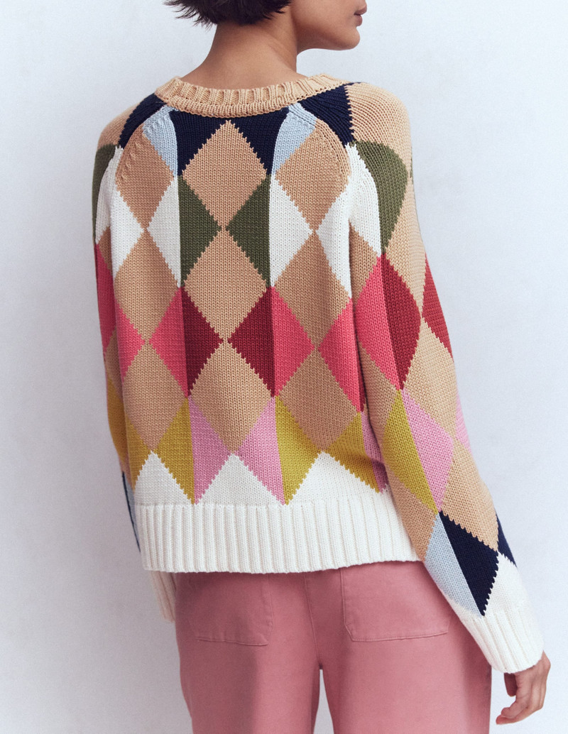 Camilla Cotton Argyle Sweater-Multi Argyle 4