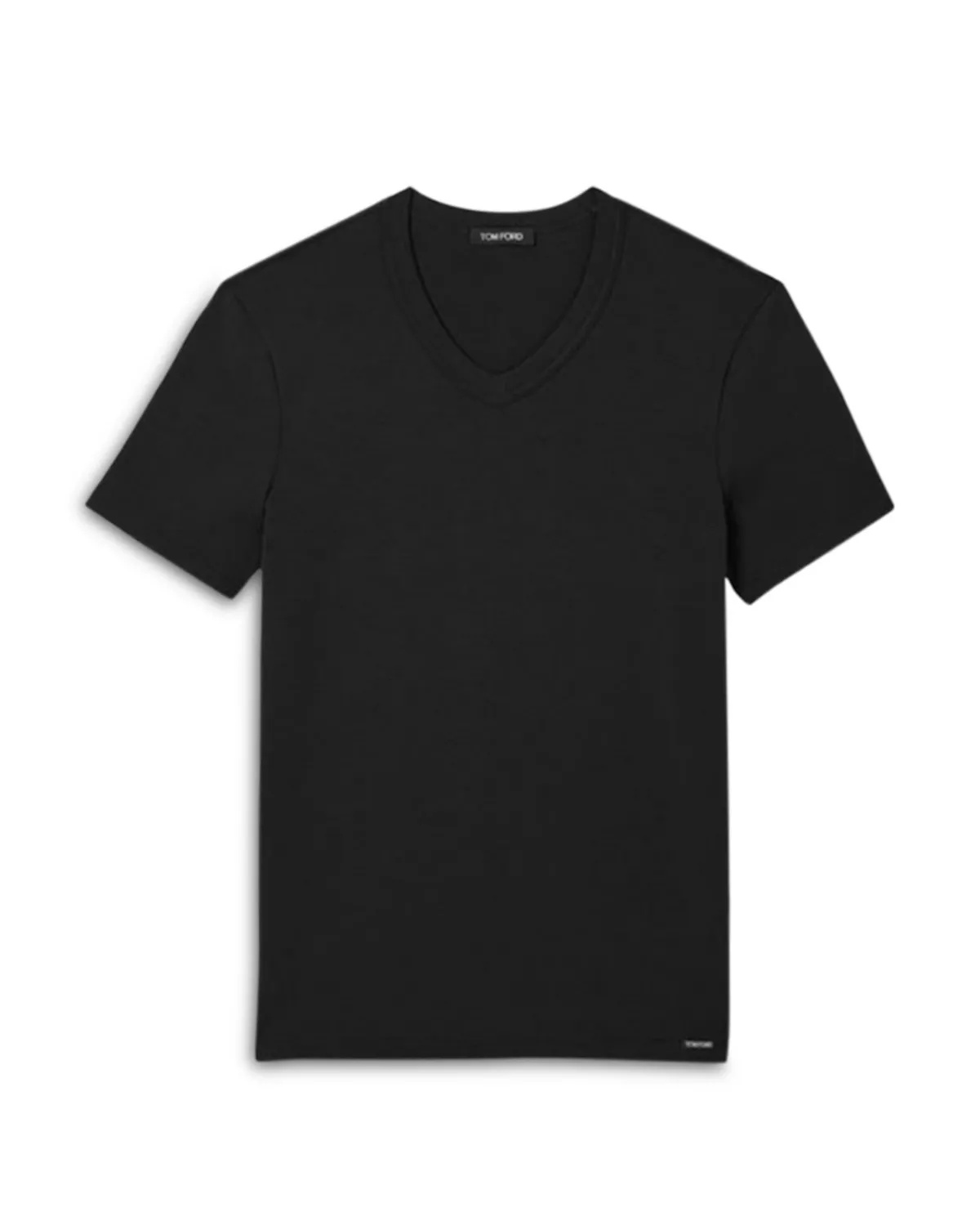 Cotton Blend V-Neck Tee - 1