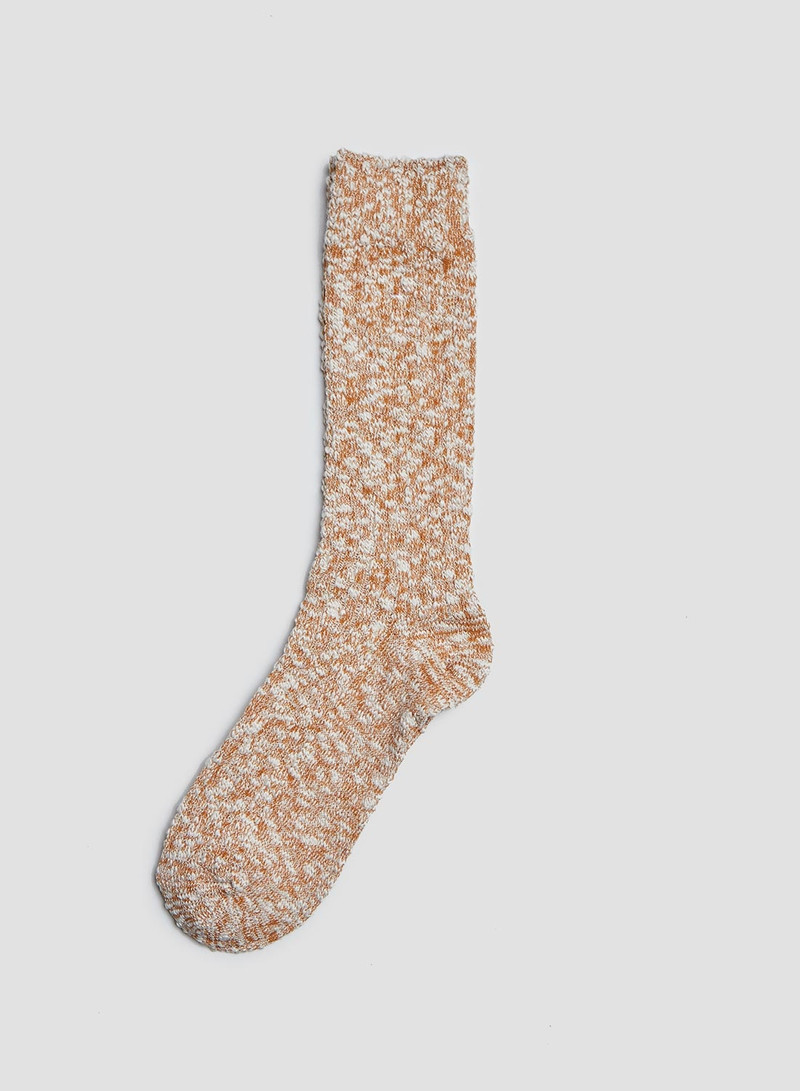 Nigel Cabourn Anonymous Ism Lightweight Slub Crew Sock in Mustard outlook