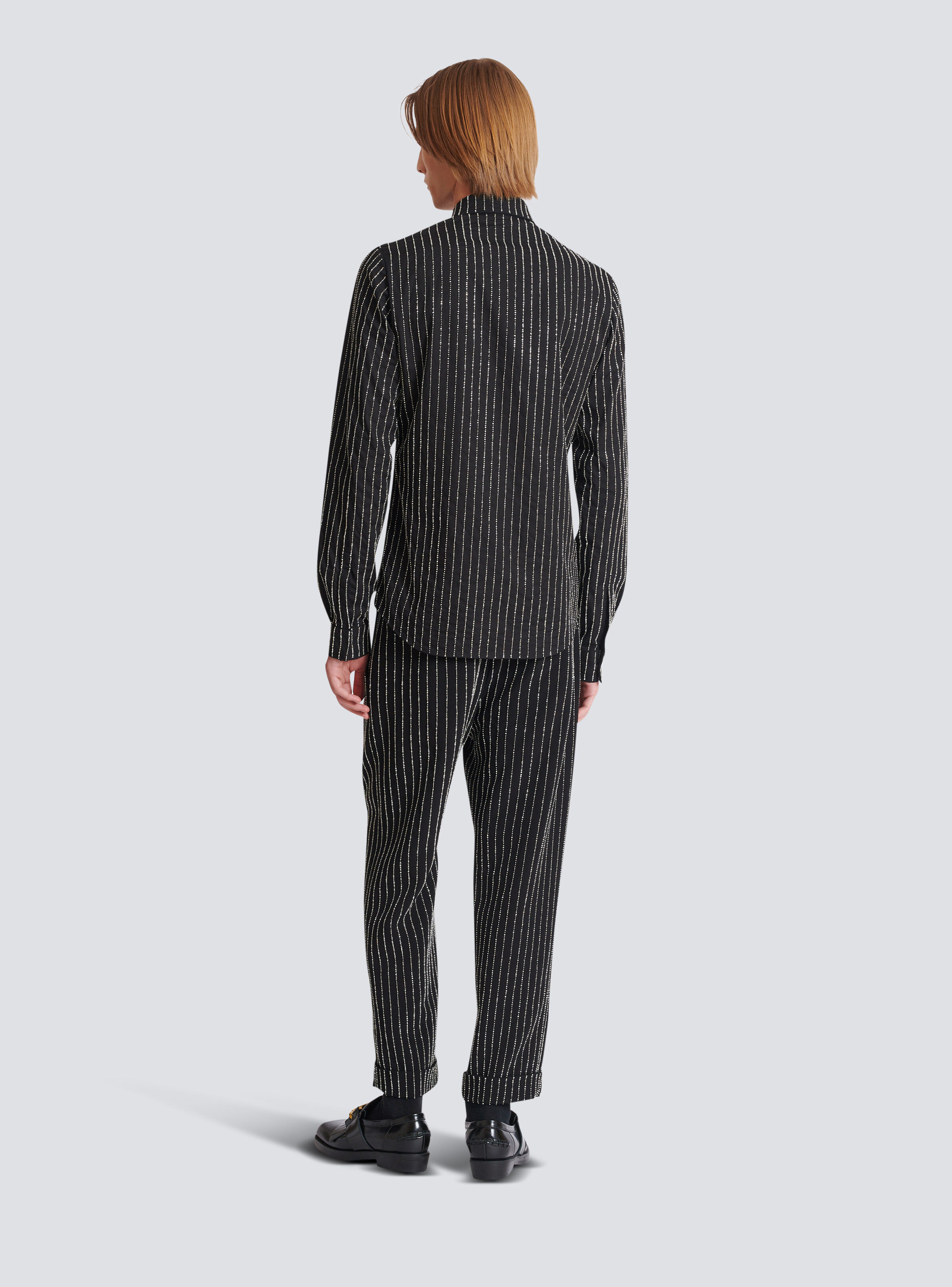 Cotton shirt with crystal stripes - 4