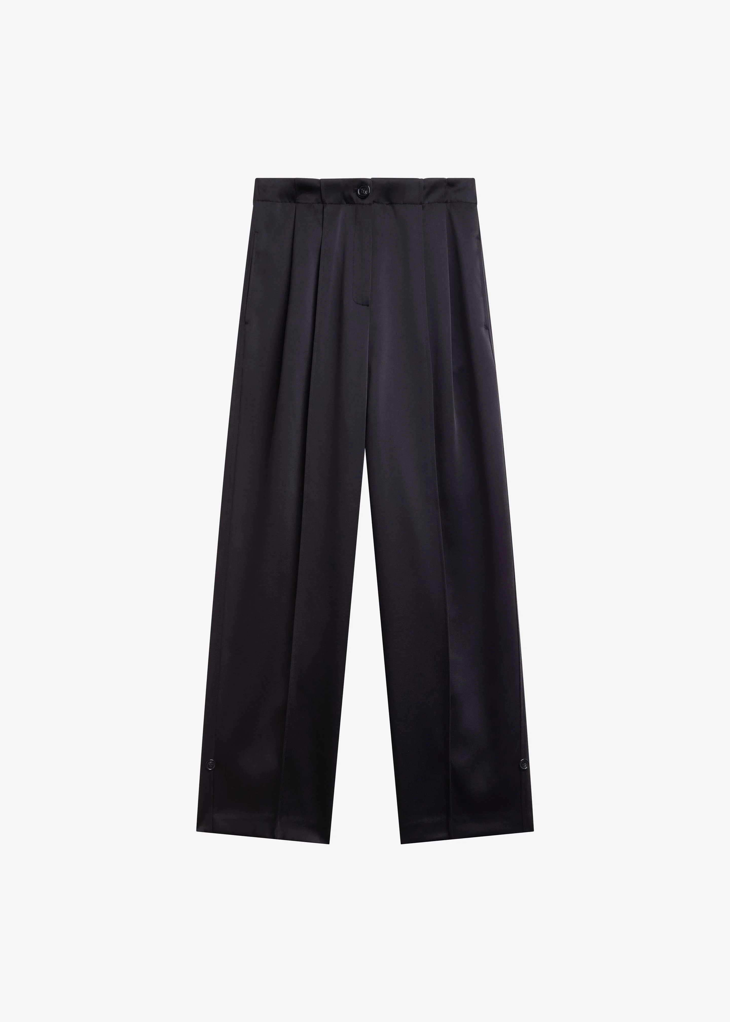 Rui Satin Trousers - Black - 1