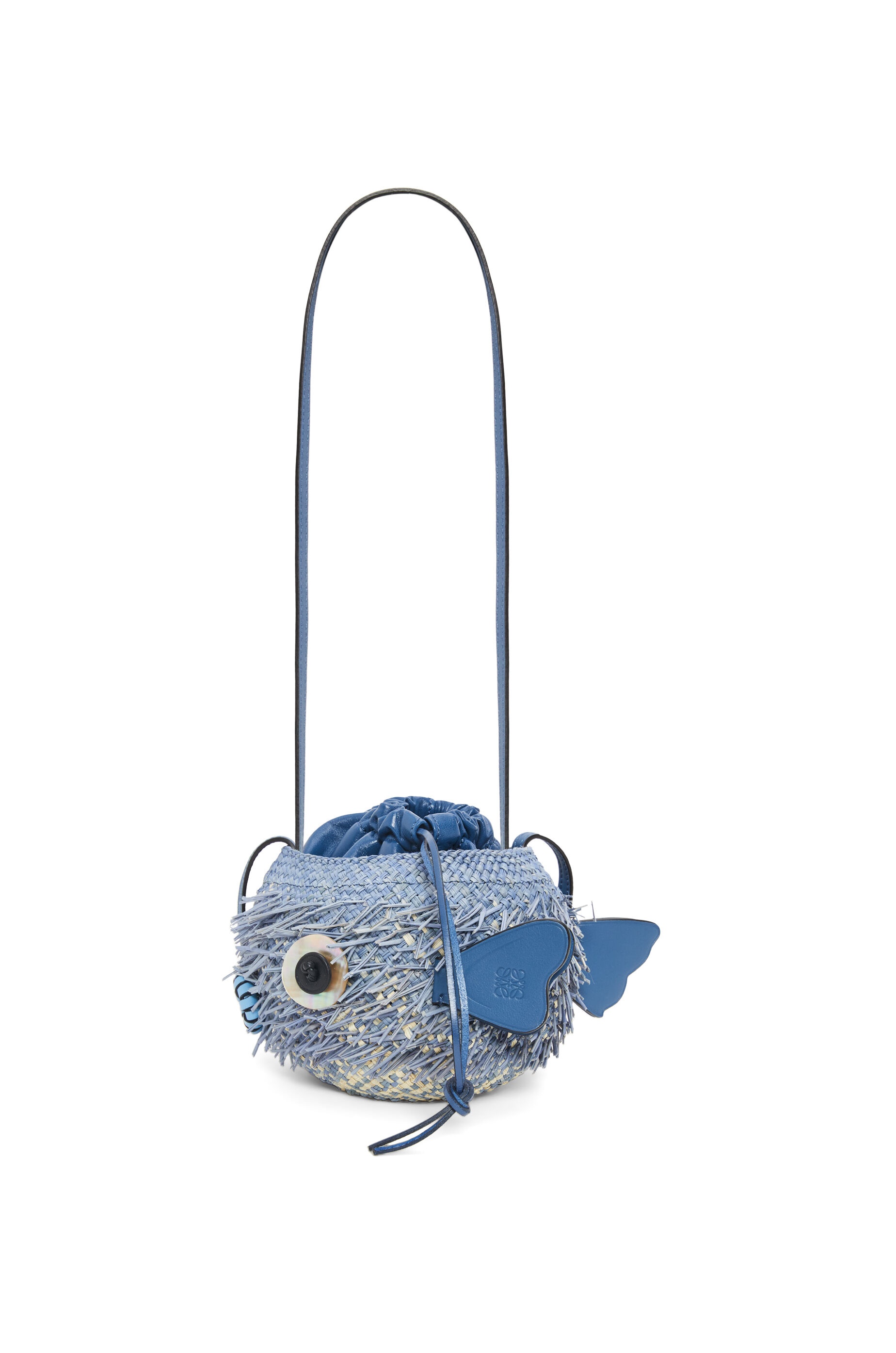 Blowfish pouch in iraca palm and calfskin - 3