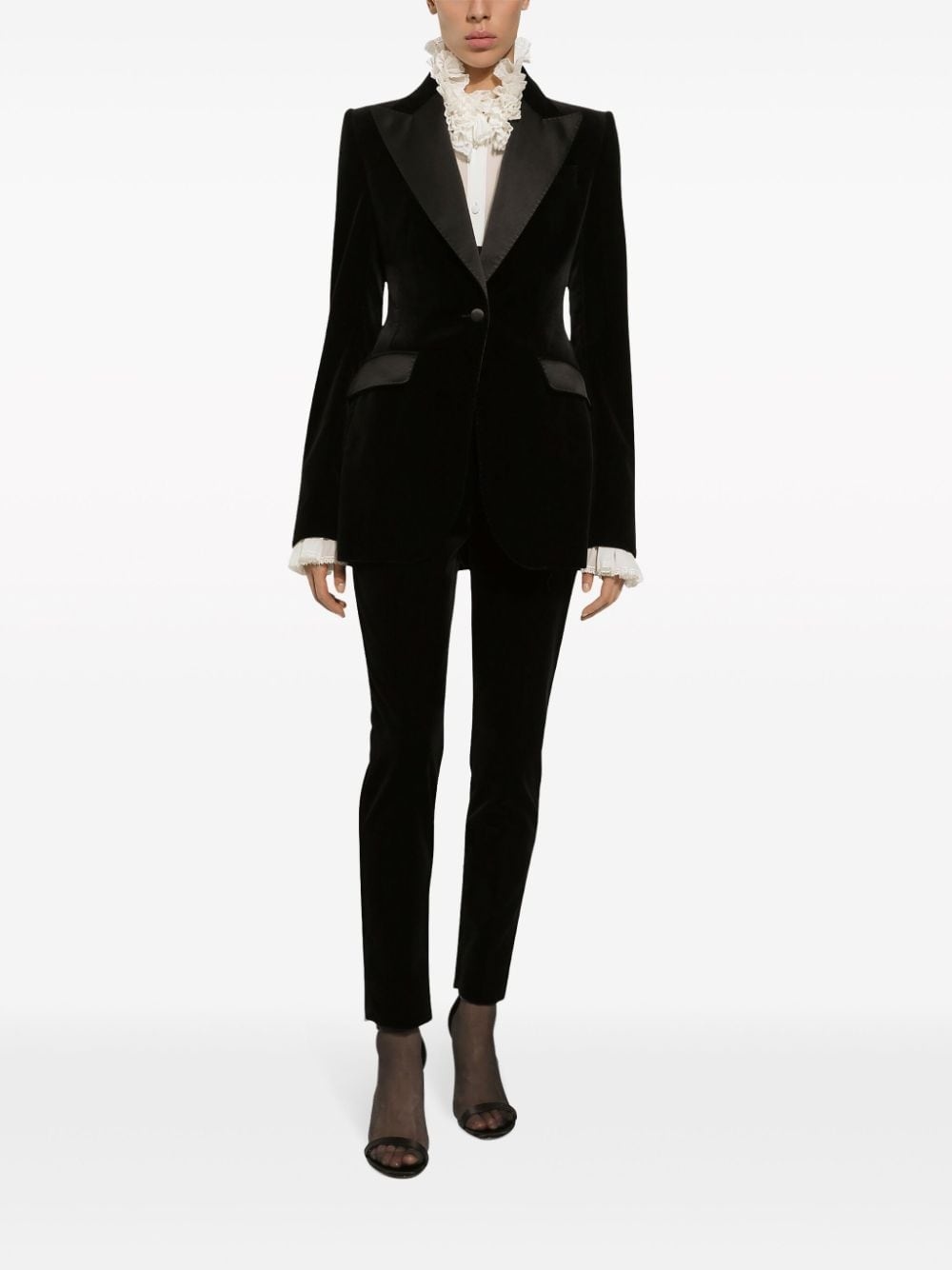 high-waisted velvet trousers - 3
