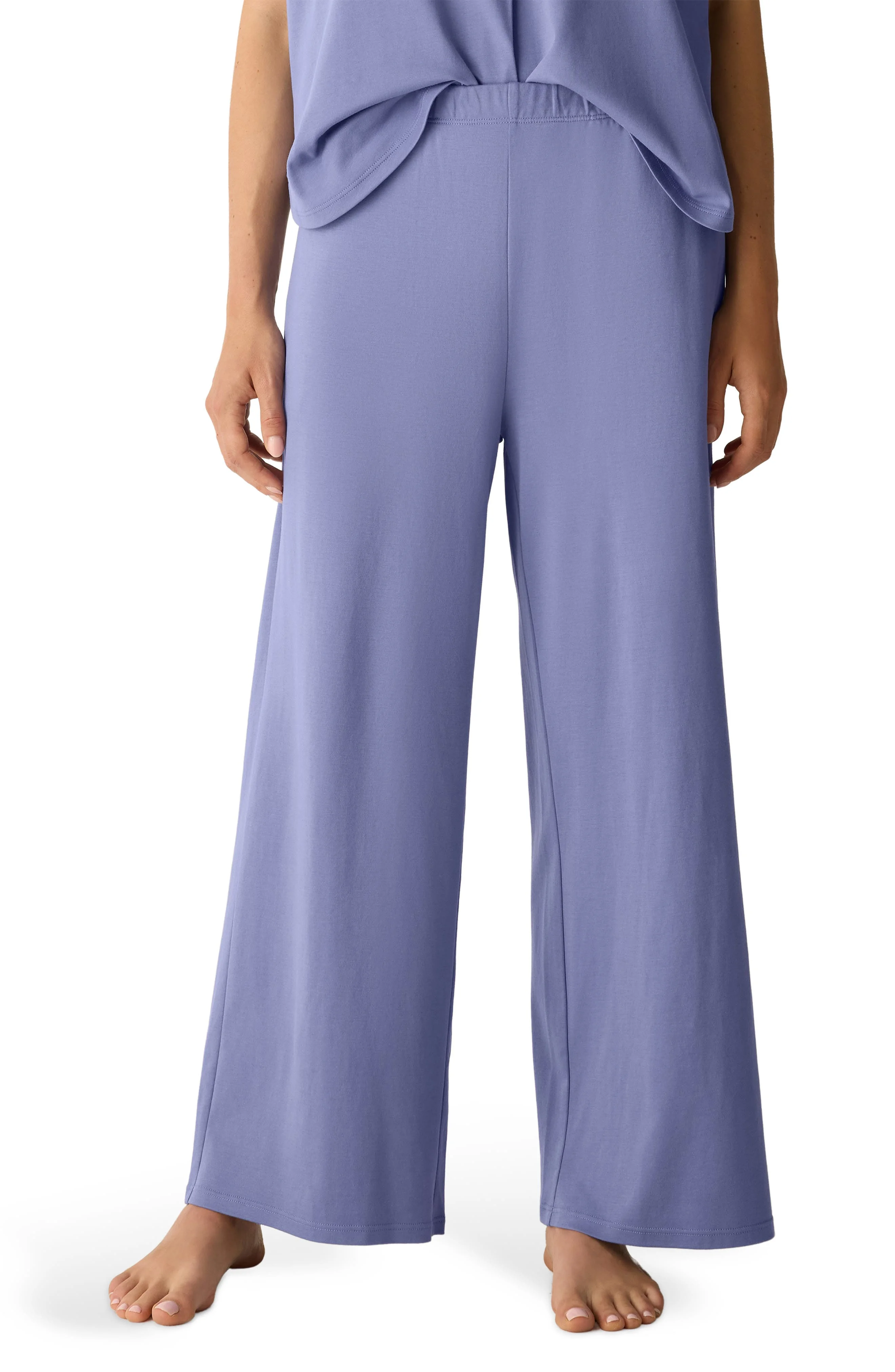 Eileen Fisher Organic Cotton Wide Leg Lounge Pants in Periwinkle at Nordstrom - 1