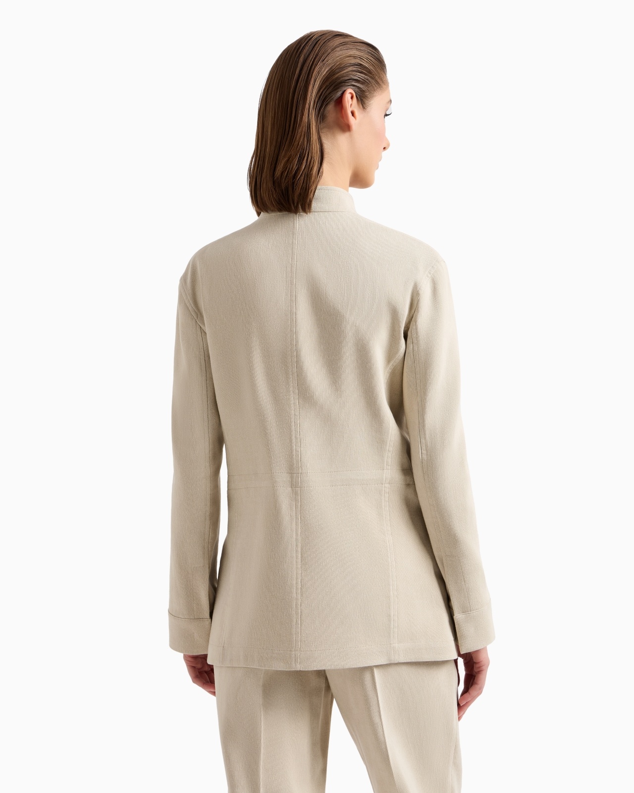 SINGLE-BREASTED JACKET IN A CANNETÉ COTTON AND VISCOSE - 3