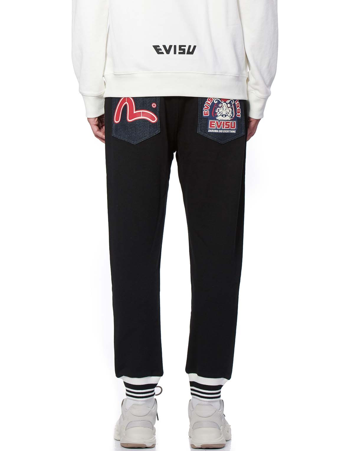 HYBRID SWEATPANTS WITH EVISU GIANT PRINT - 4