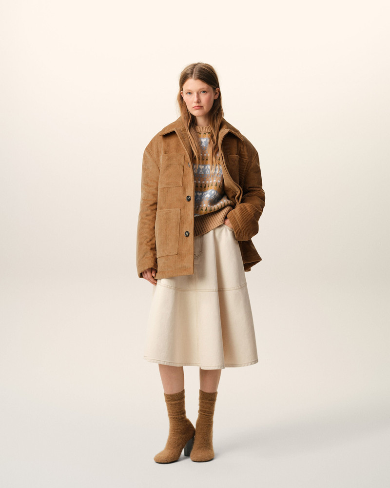 AMI Paris BROWN COTTON CORDUROY WORKER JACKET outlook
