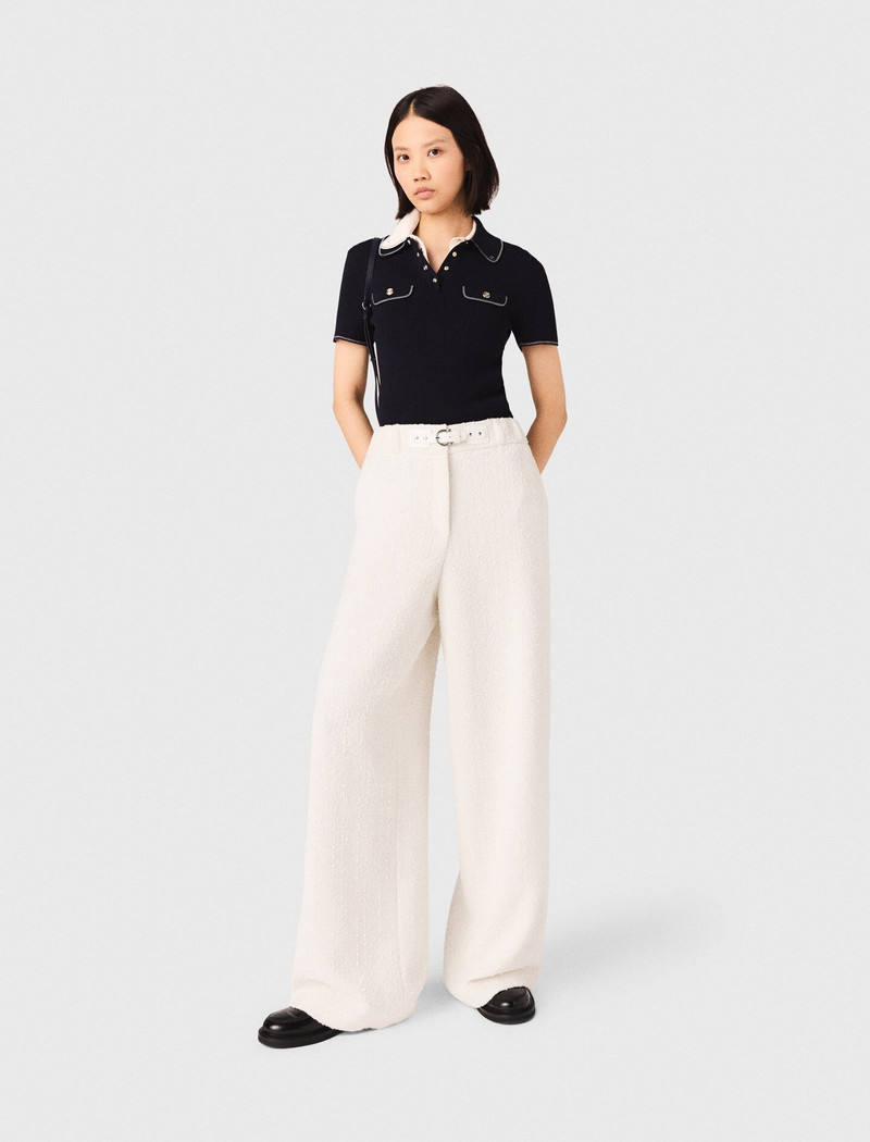 maje Wide-leg tweed trousers outlook