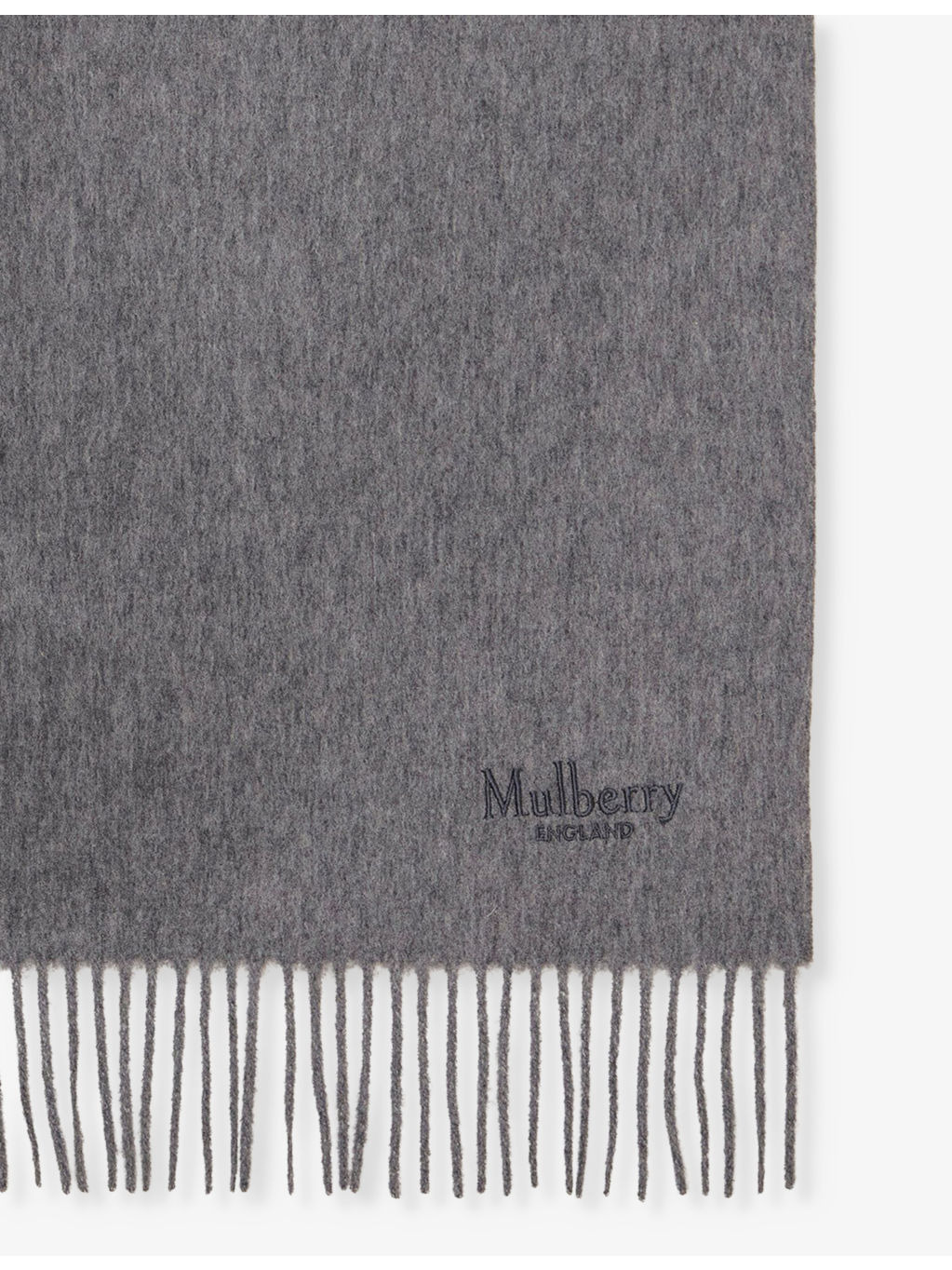 Solid logo-embroidered merino-wool scarf - 4