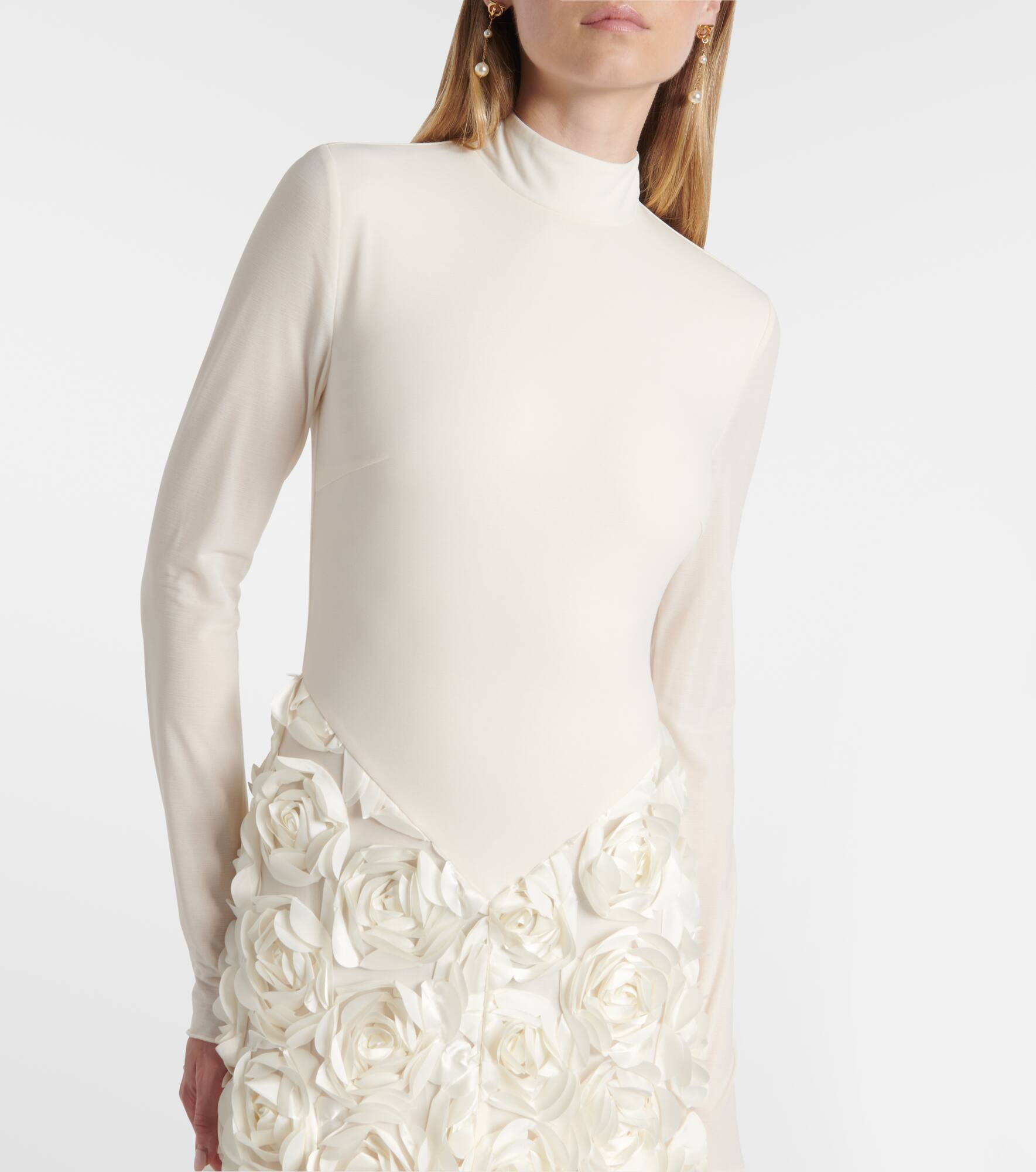 Floral-appliqué gown - 4