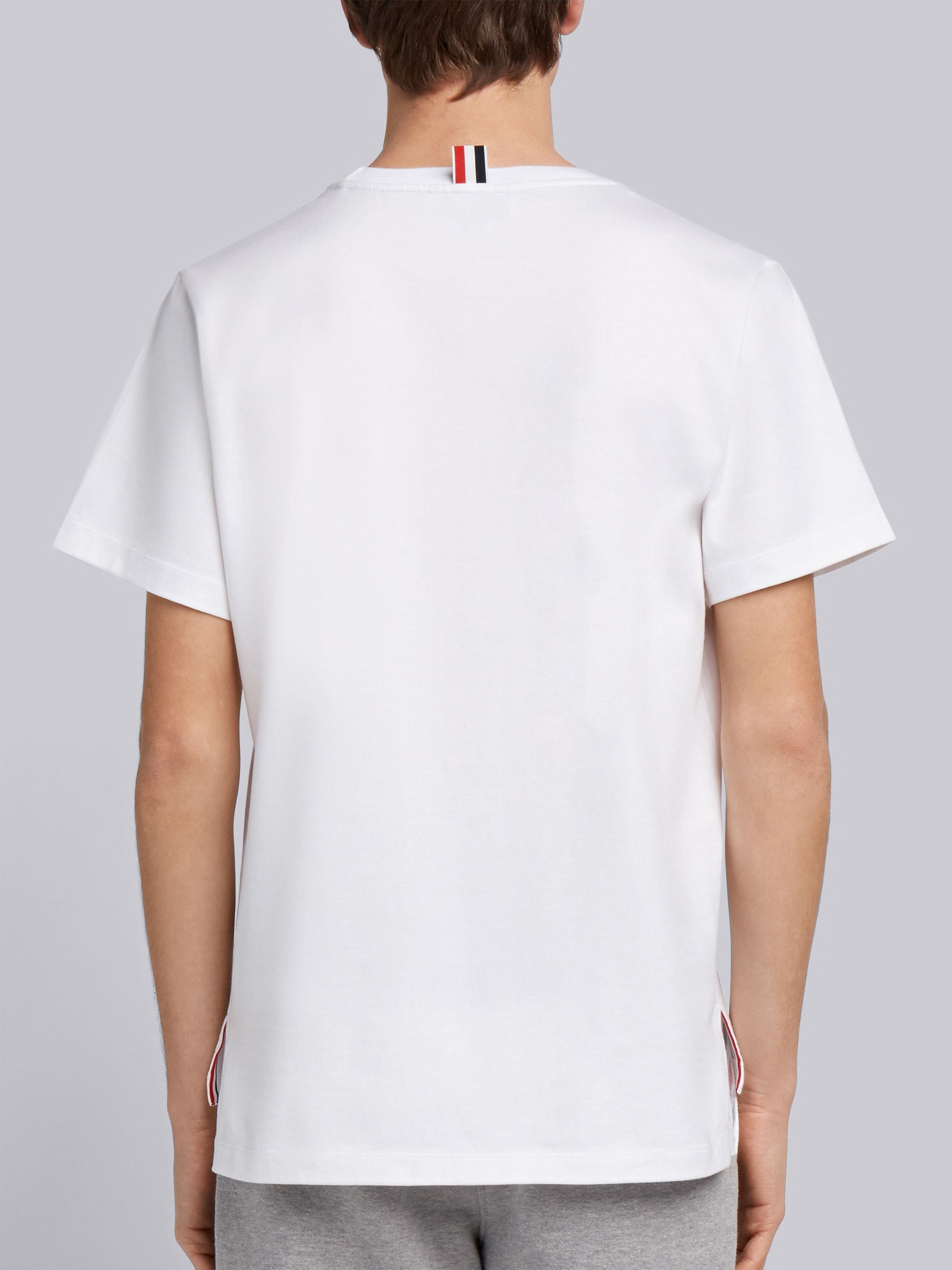 White Medium Weight Jersey Side Slit Relaxed Fit Tee - 3