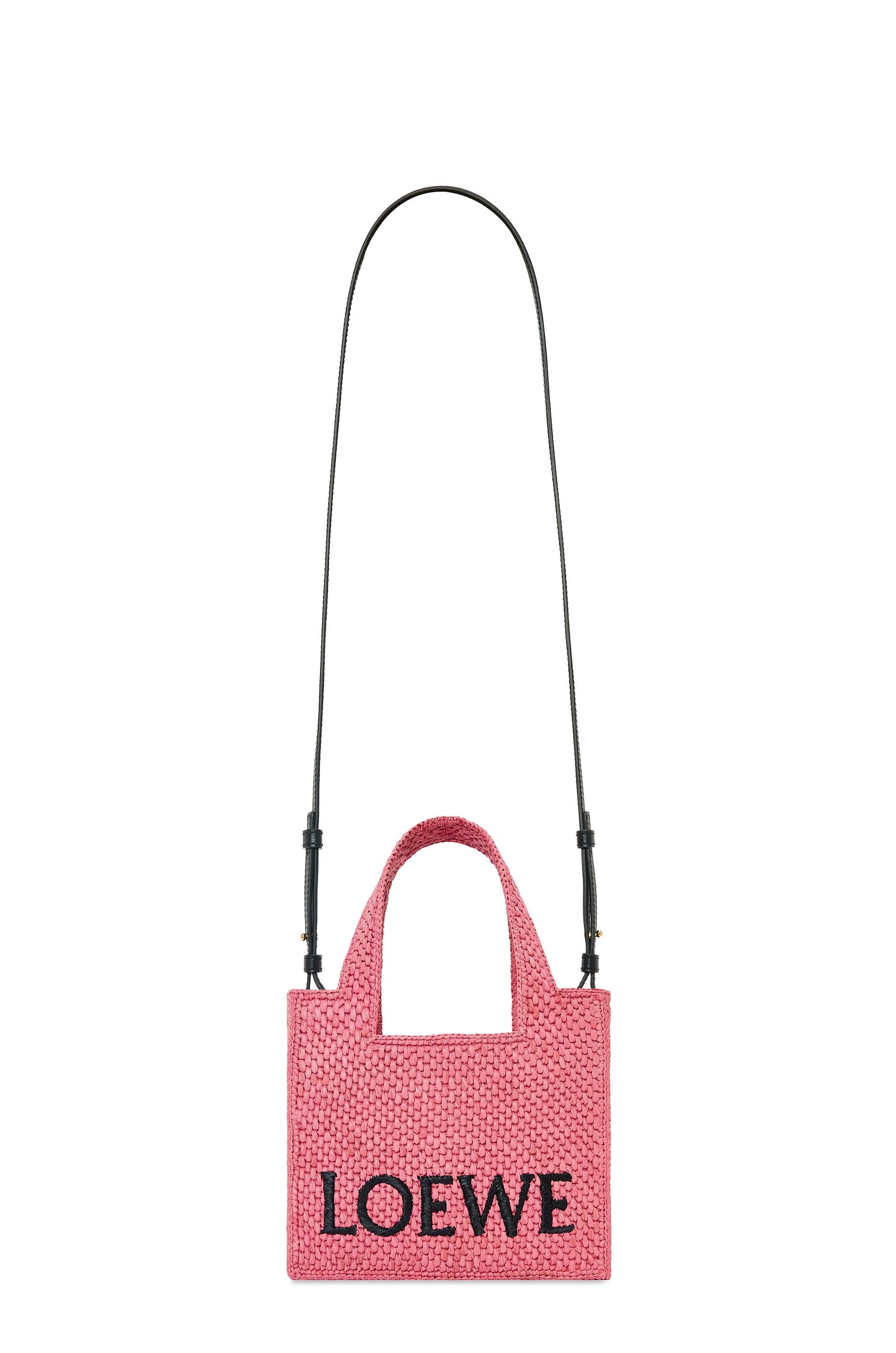 Mini LOEWE Font Tote in raffia - 7