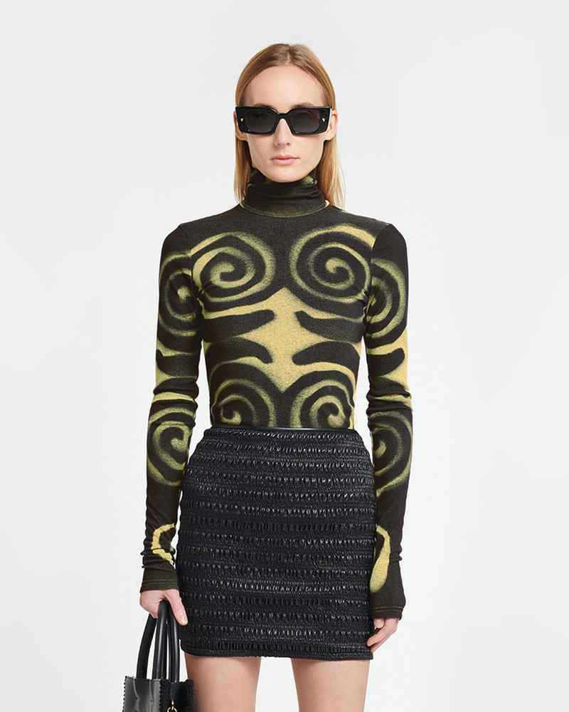 Mesh-Jersey Turtleneck Top 4