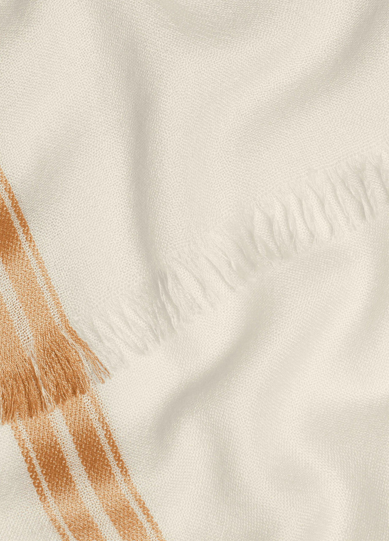 Vince Border-Stripe Cashmere-Silk Satin Twill Scarf outlook