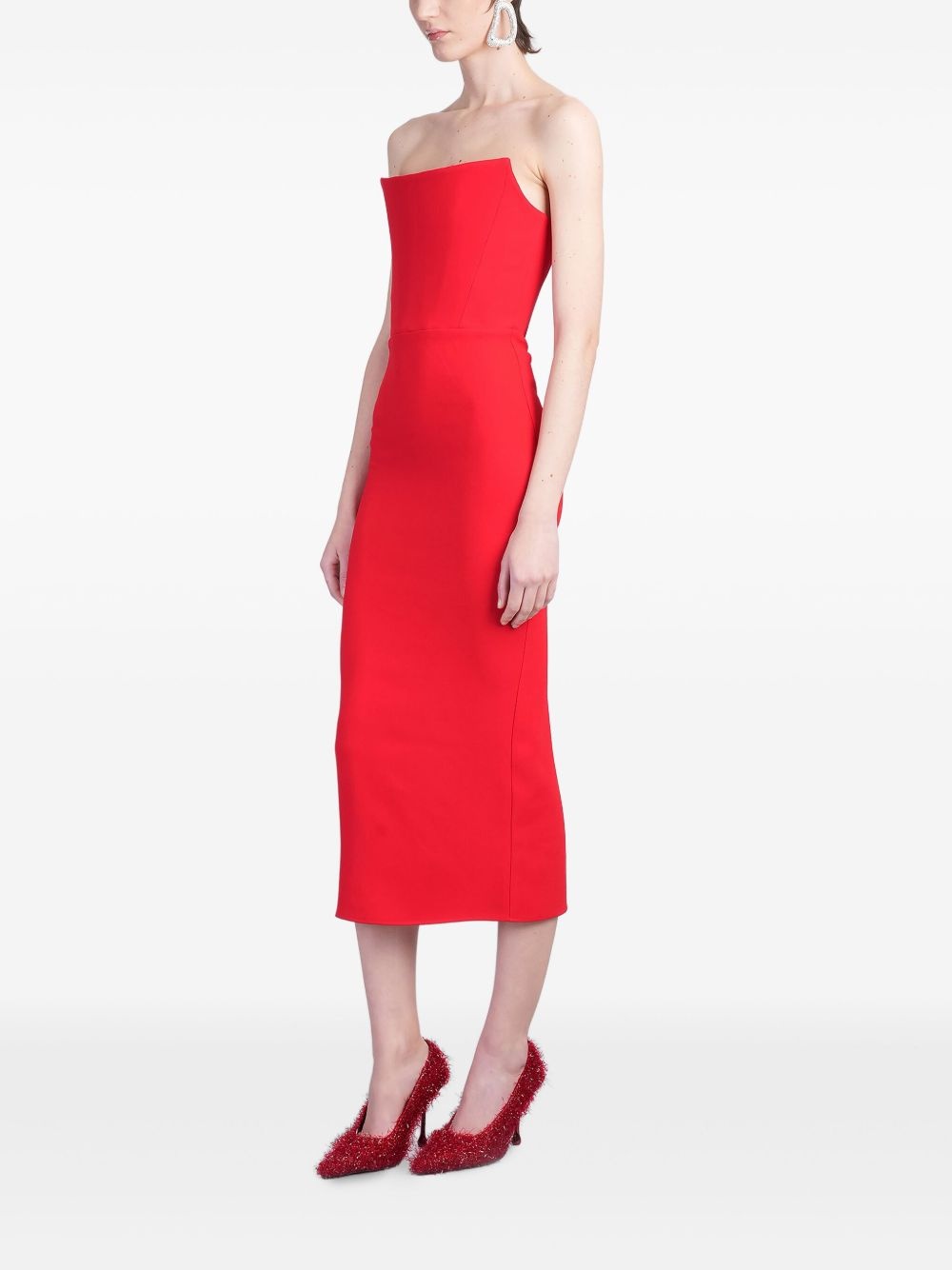 strapless midi dress - 3