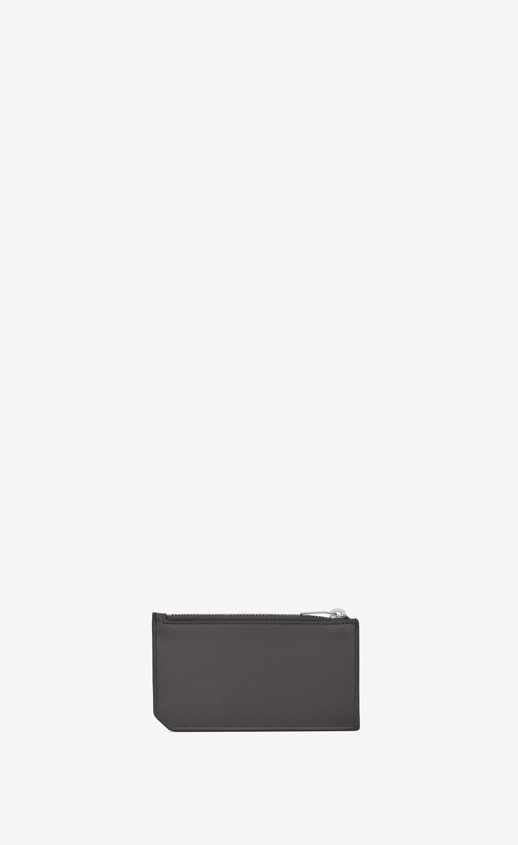 fragments zipped card case in matte leather - 2