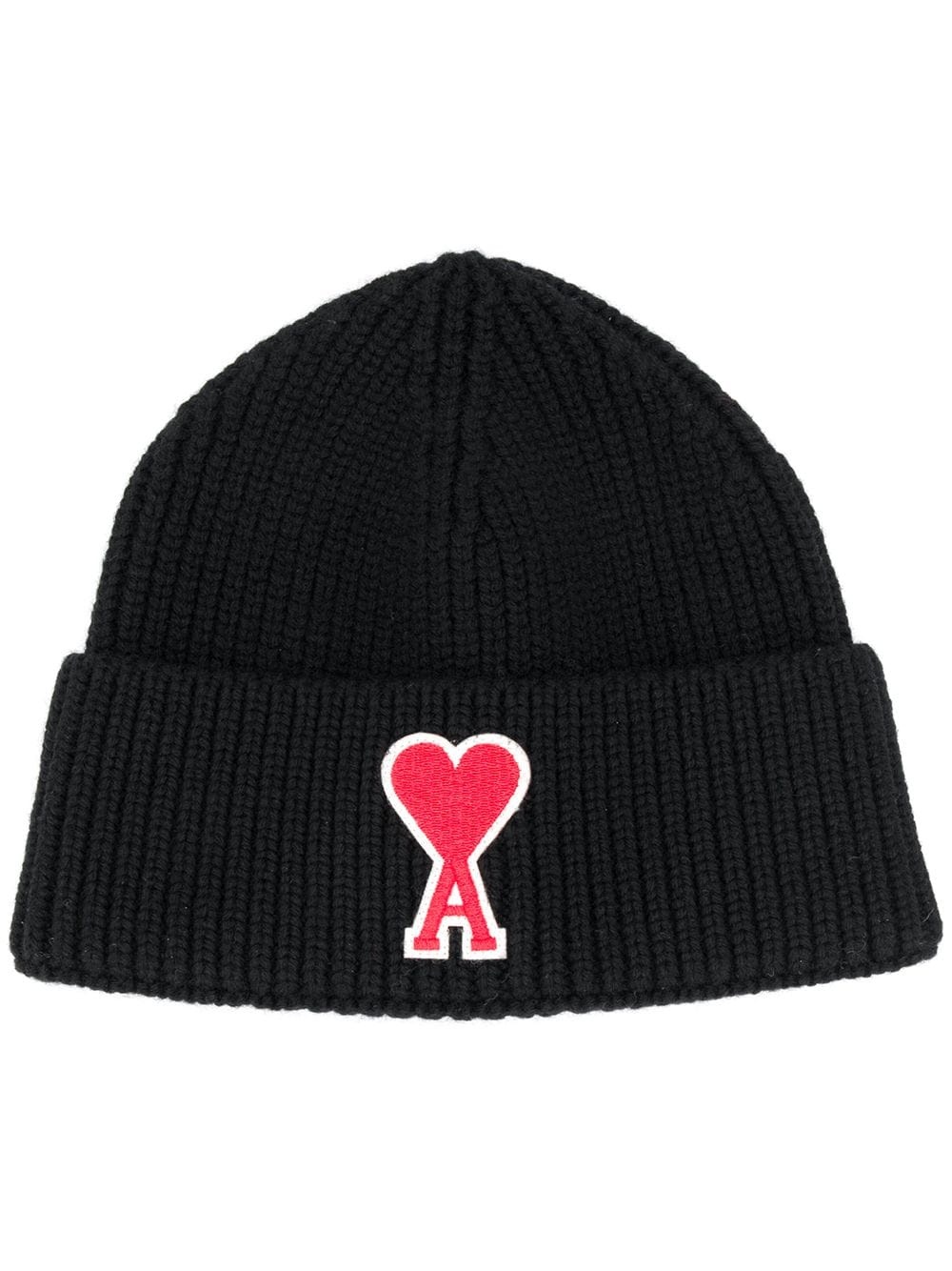 logo-patch knitted beanie hat - 1