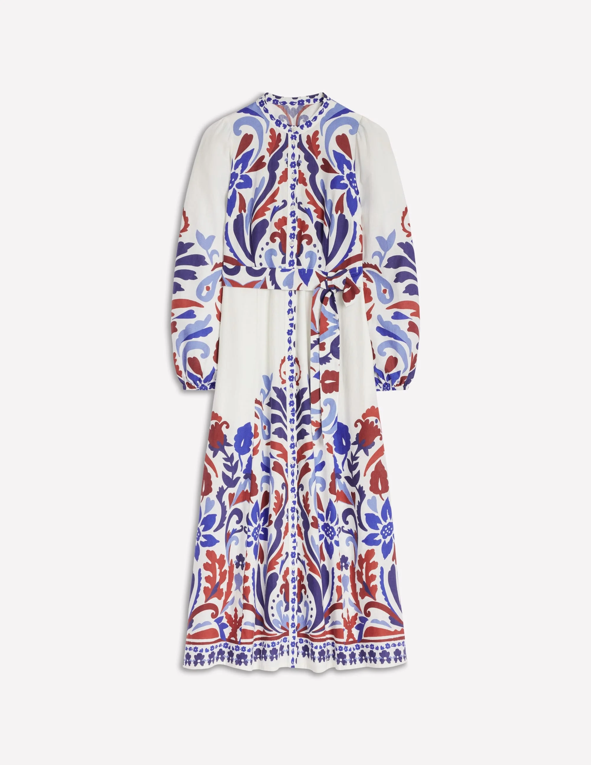 Mae Linen Blend Shirt Dress-Multi, Elaborate Garden - 1