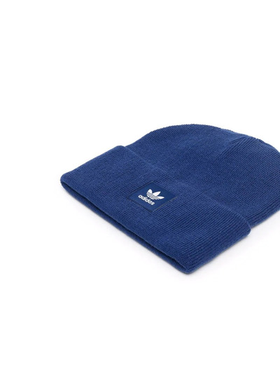 adidas logo-patch knitted beanie outlook