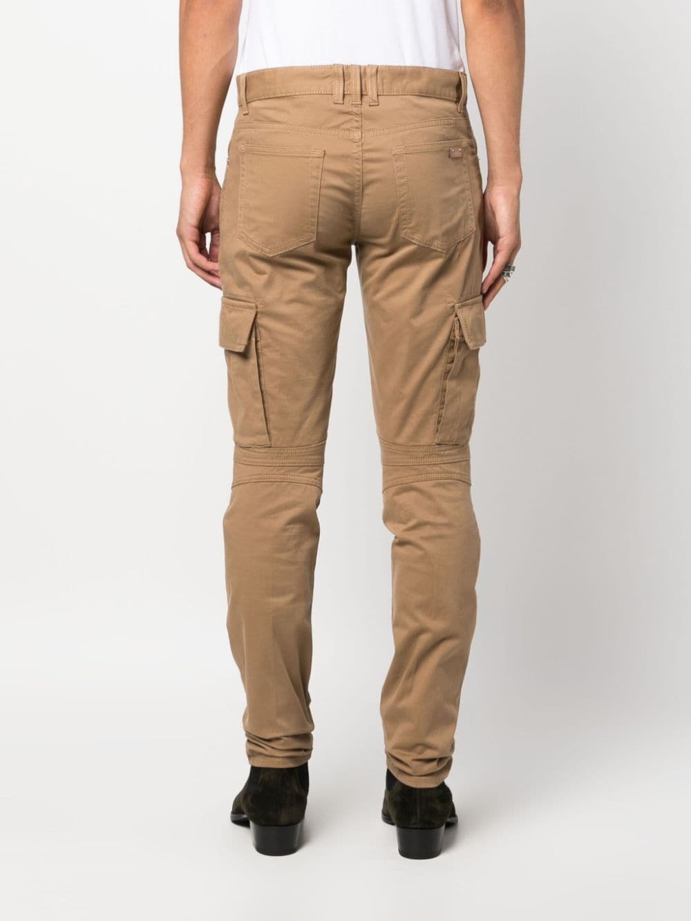 zip-detail tapered-leg trousers - 4