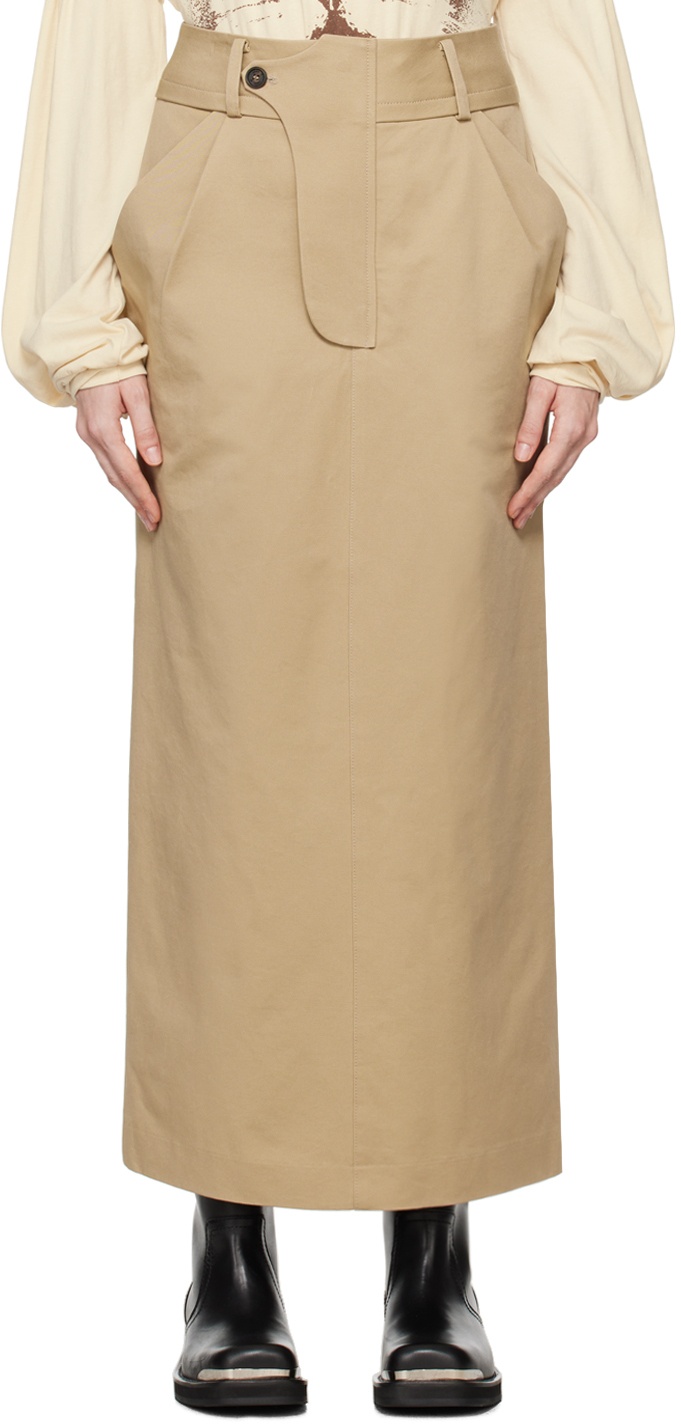【OPEN YY】24FW FLY OUT MAXI SKIRT (3COLORS) OPEN YY Beige Fly Out Maxi Skirt | REVERSIBLE