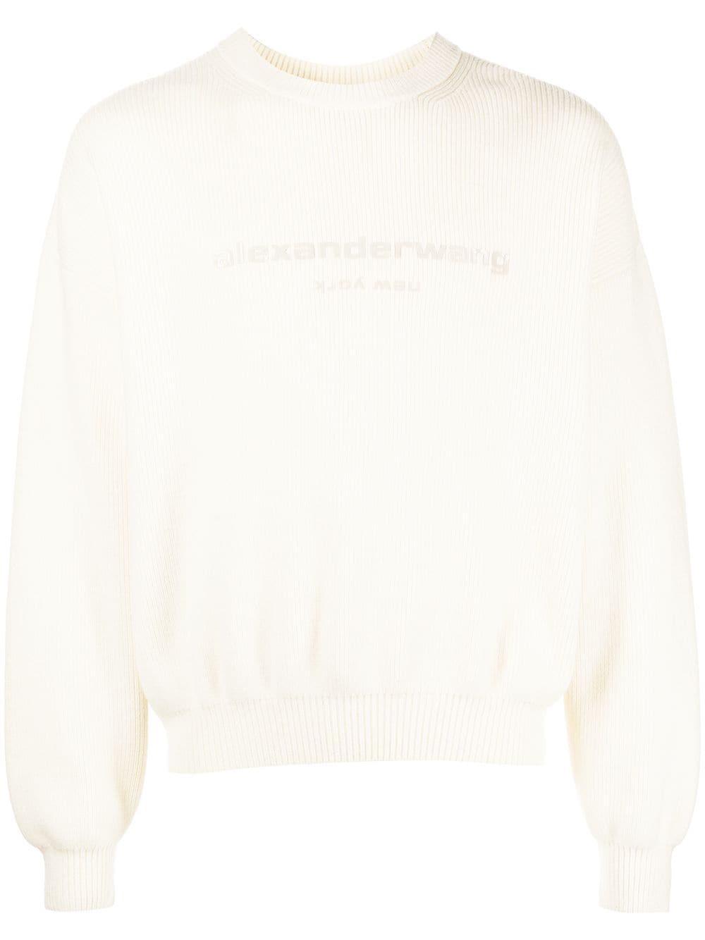 logo-print ribbed jumper - 1