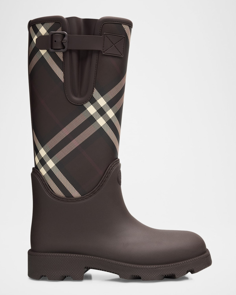 Rubber Marsh Stamp Check Rain Boots 1