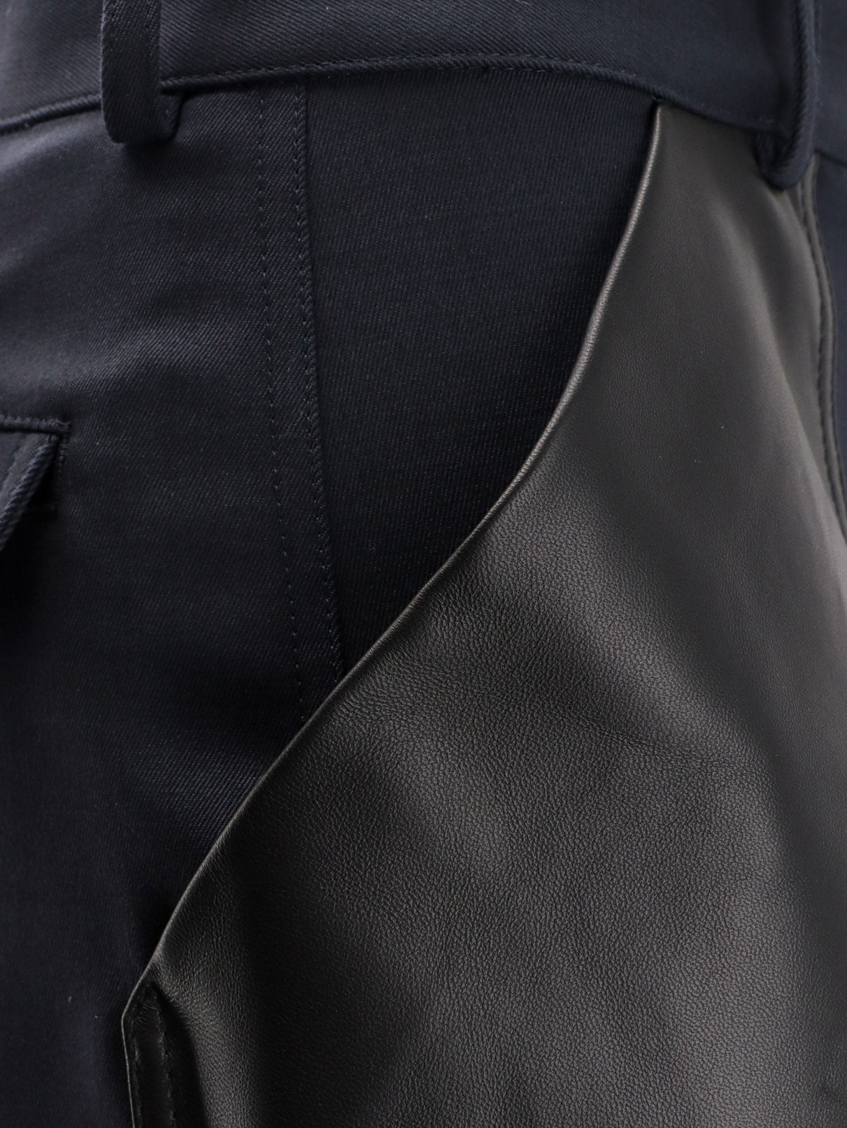 Bottega Veneta Cotton And Wool Trousers With Leather Inserts - 3