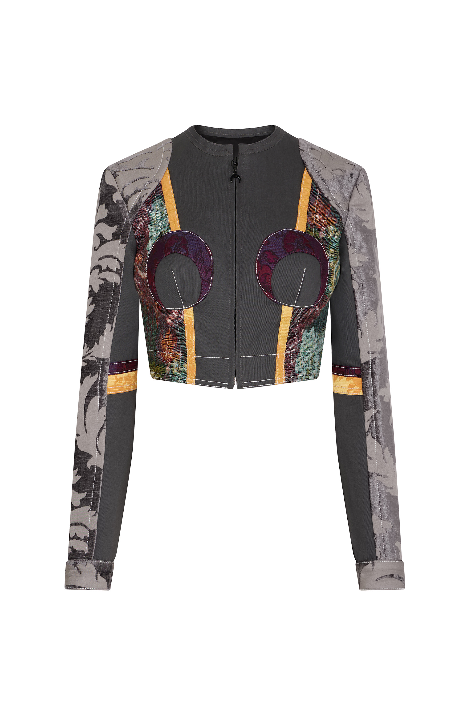 Regenerated Floral Tapestries Cropped Jacket - 1