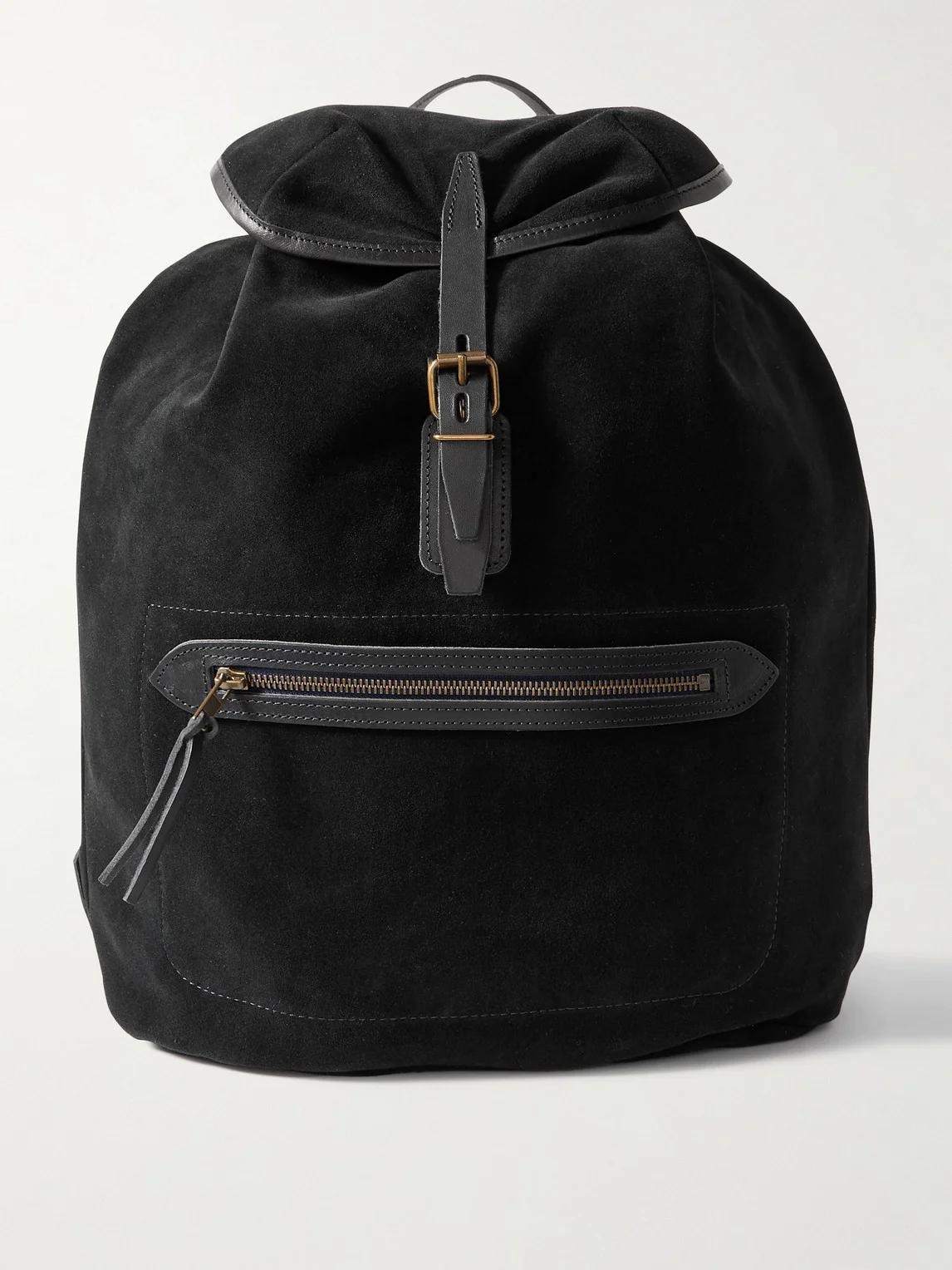 Camp Leather-Trimmed Suede Backpack - 1