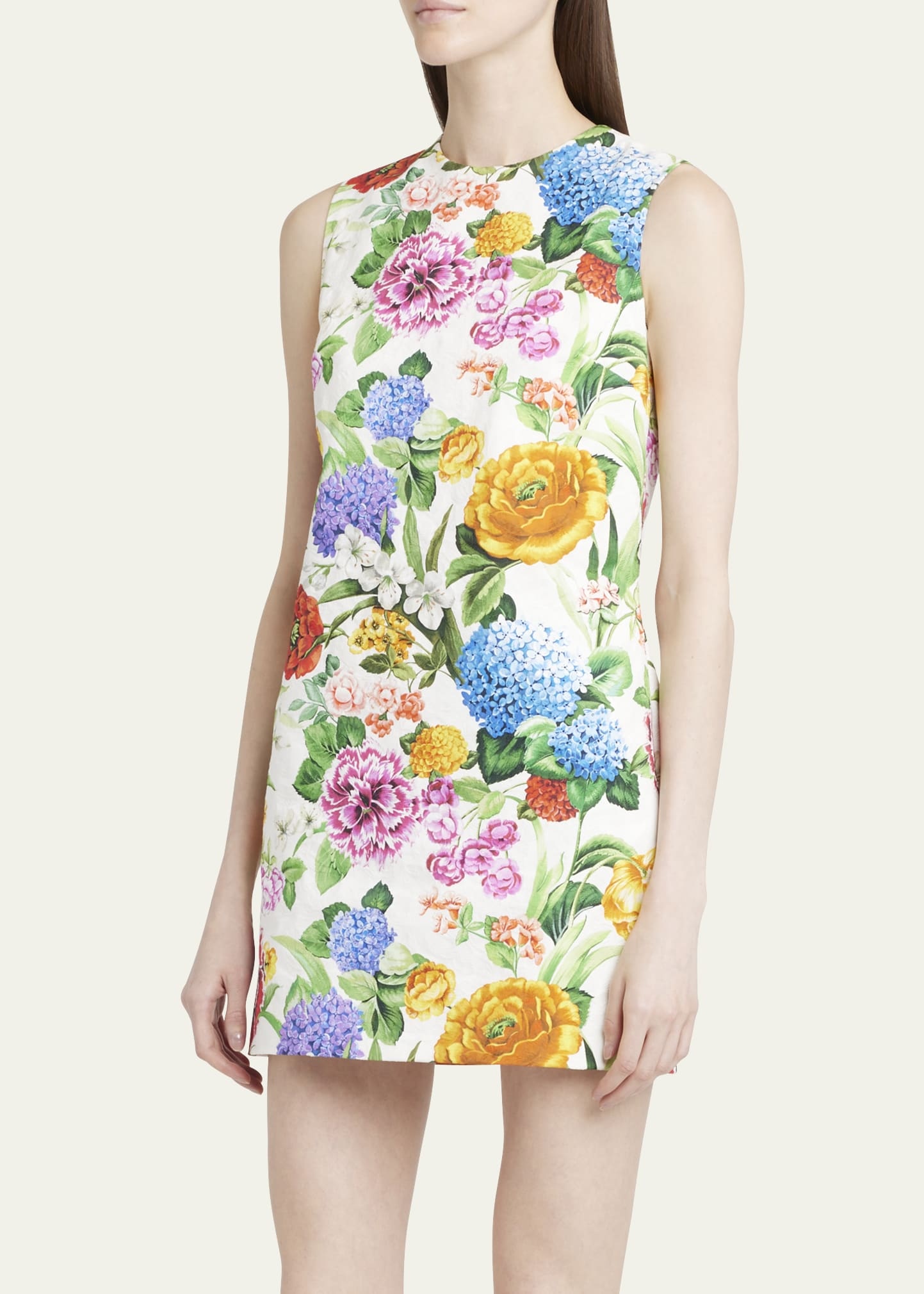 Floral Jacquard Mini Dress - 4