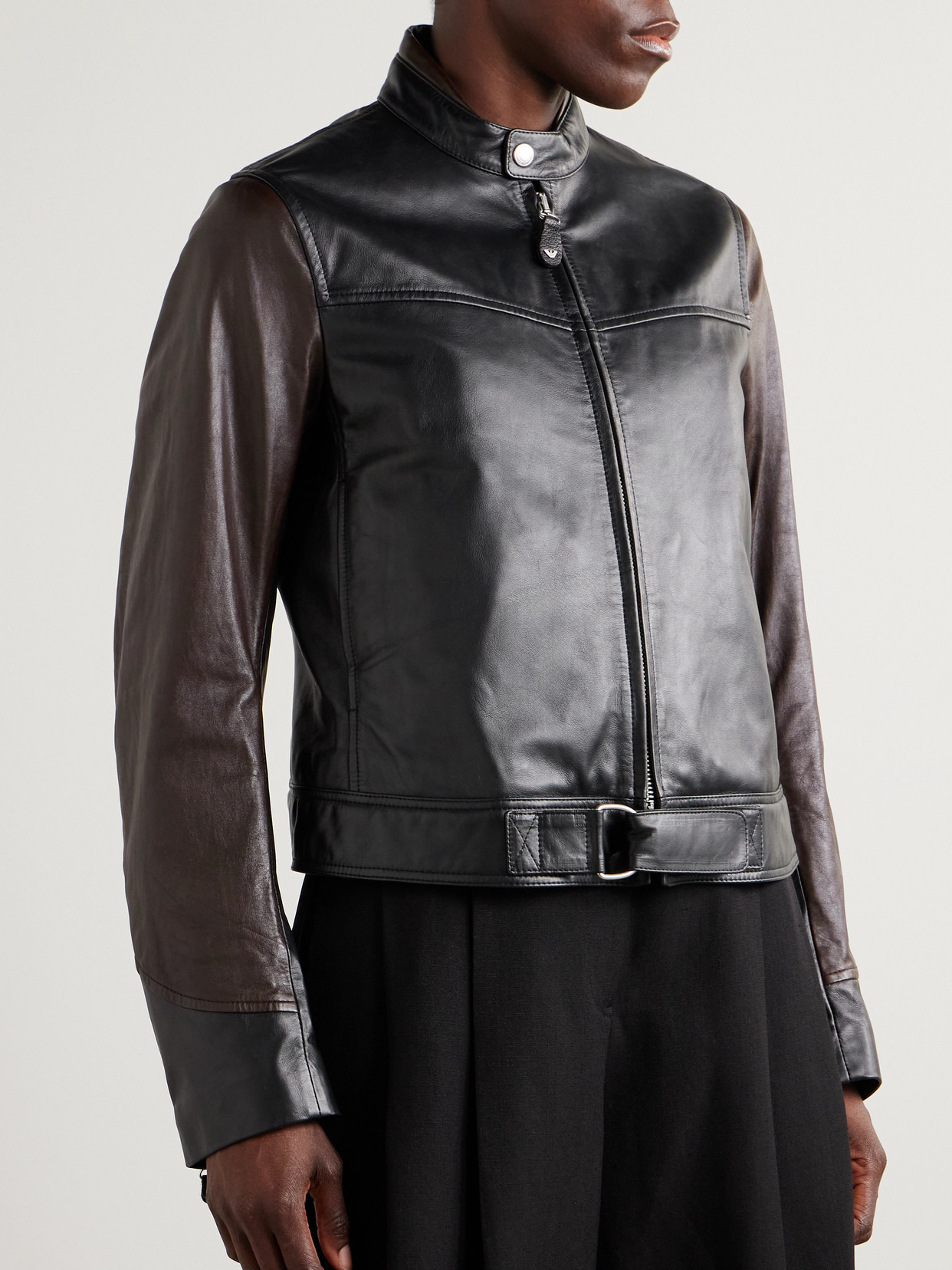 + Emporio Armani Piccola Trix Leather Jacket - 4