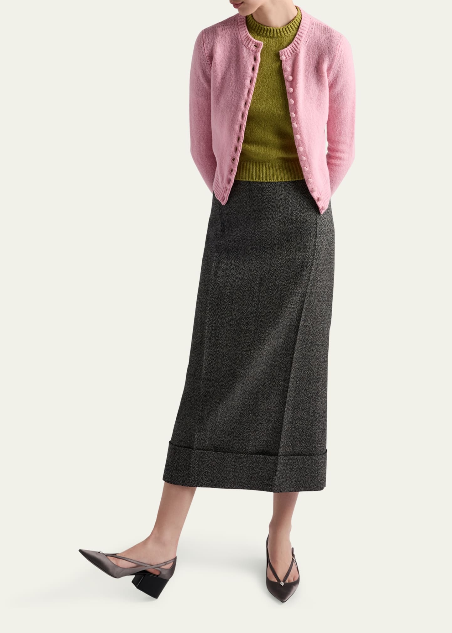 Mouline Wool Midi Skirt - 4