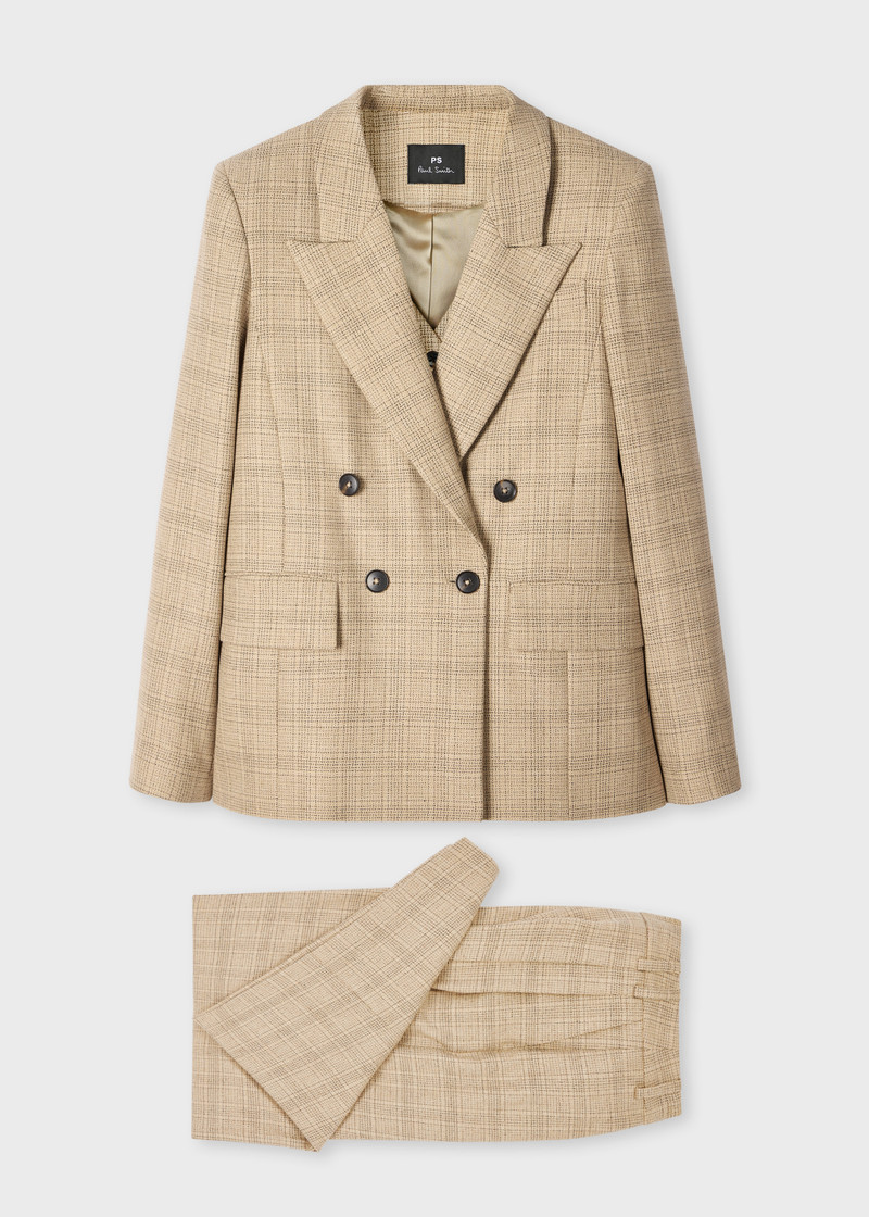 Women's Stone Check Three-Piece Suit 1