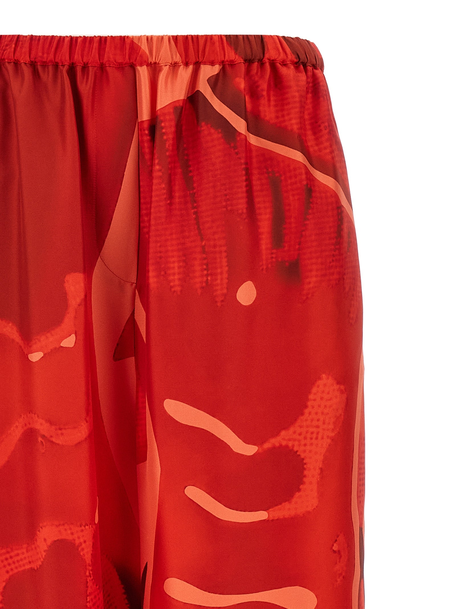 Palazzo Silk Pants Red - 3