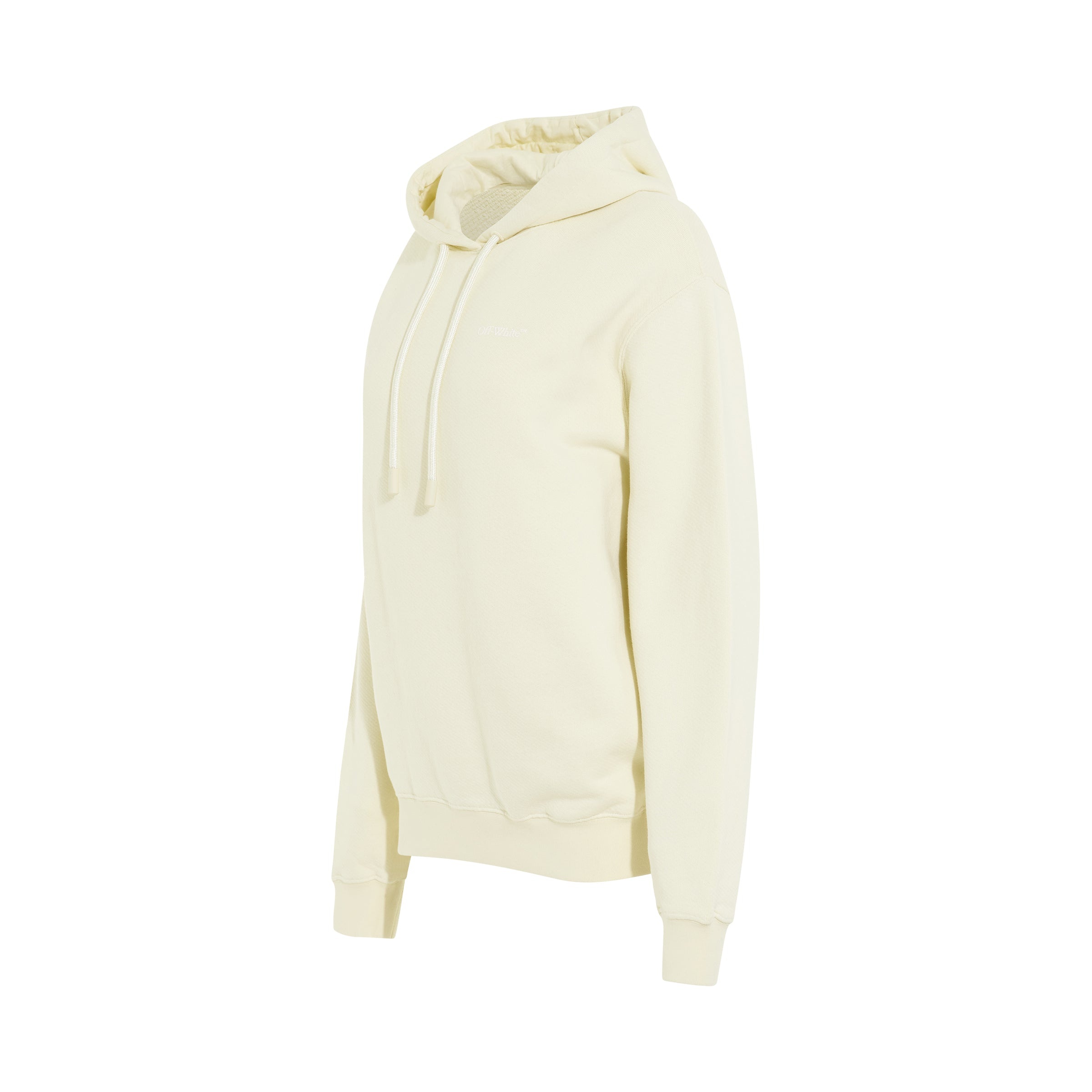 Embroidered Diagonal Tab Hoodie in Beige - 2