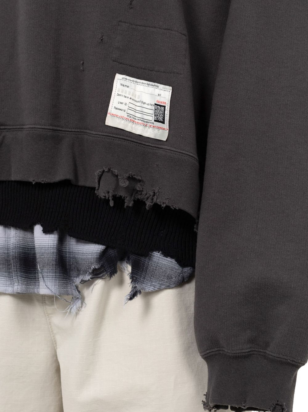 layered distressed-detail sweatshirt - 5
